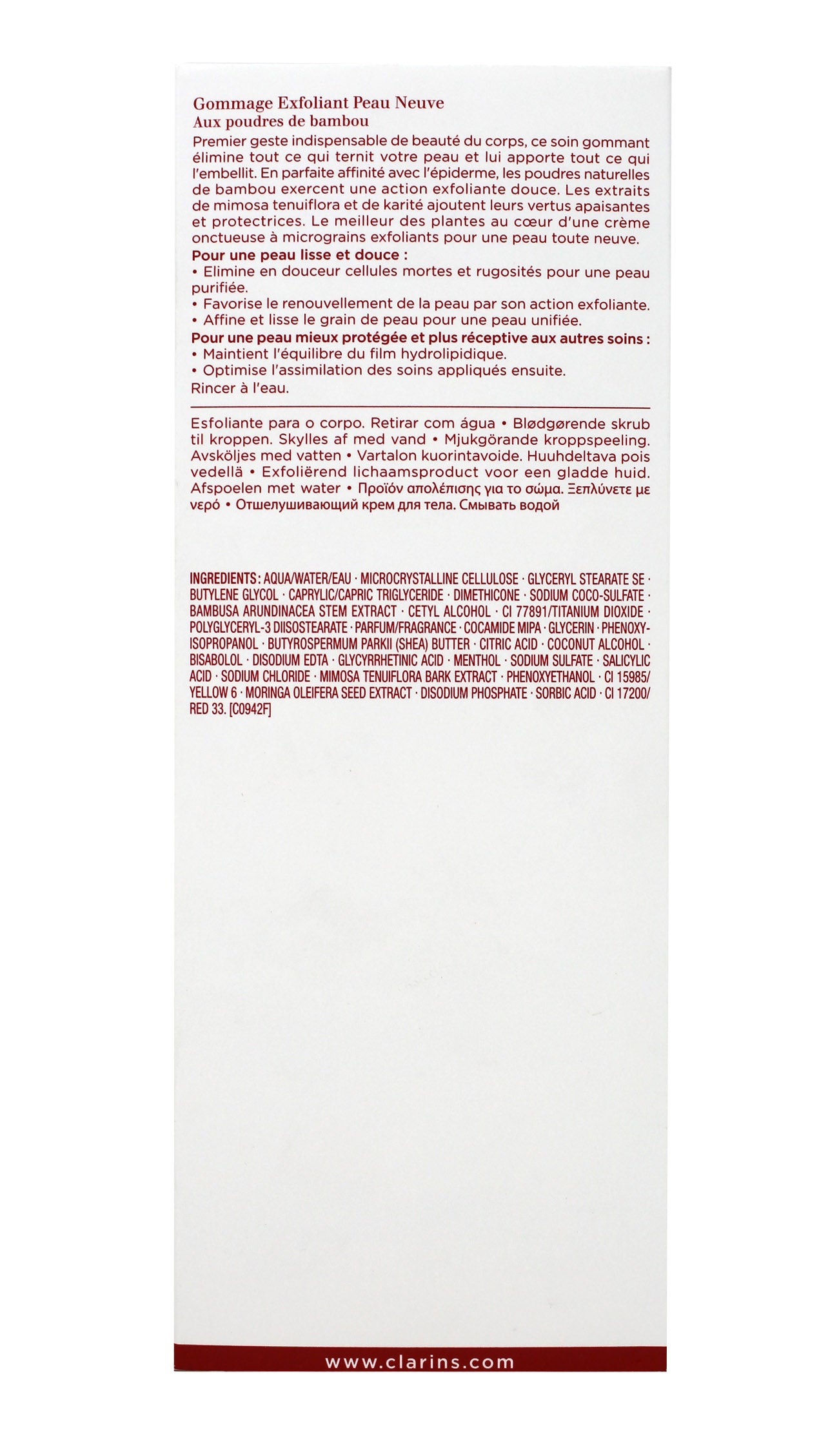 Clarins Exfoliating Body Scrub For Smooth Skin With Bamboo Powders 6.9 Ounce