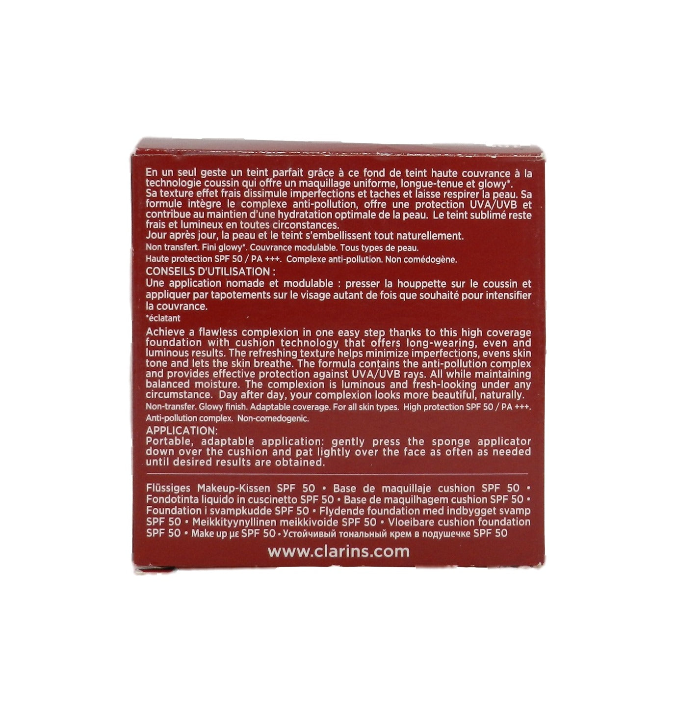 Clarins Everlasting Cushion Long-Wearing & Hydrating Foundation 105 Nude 0.5 Oz