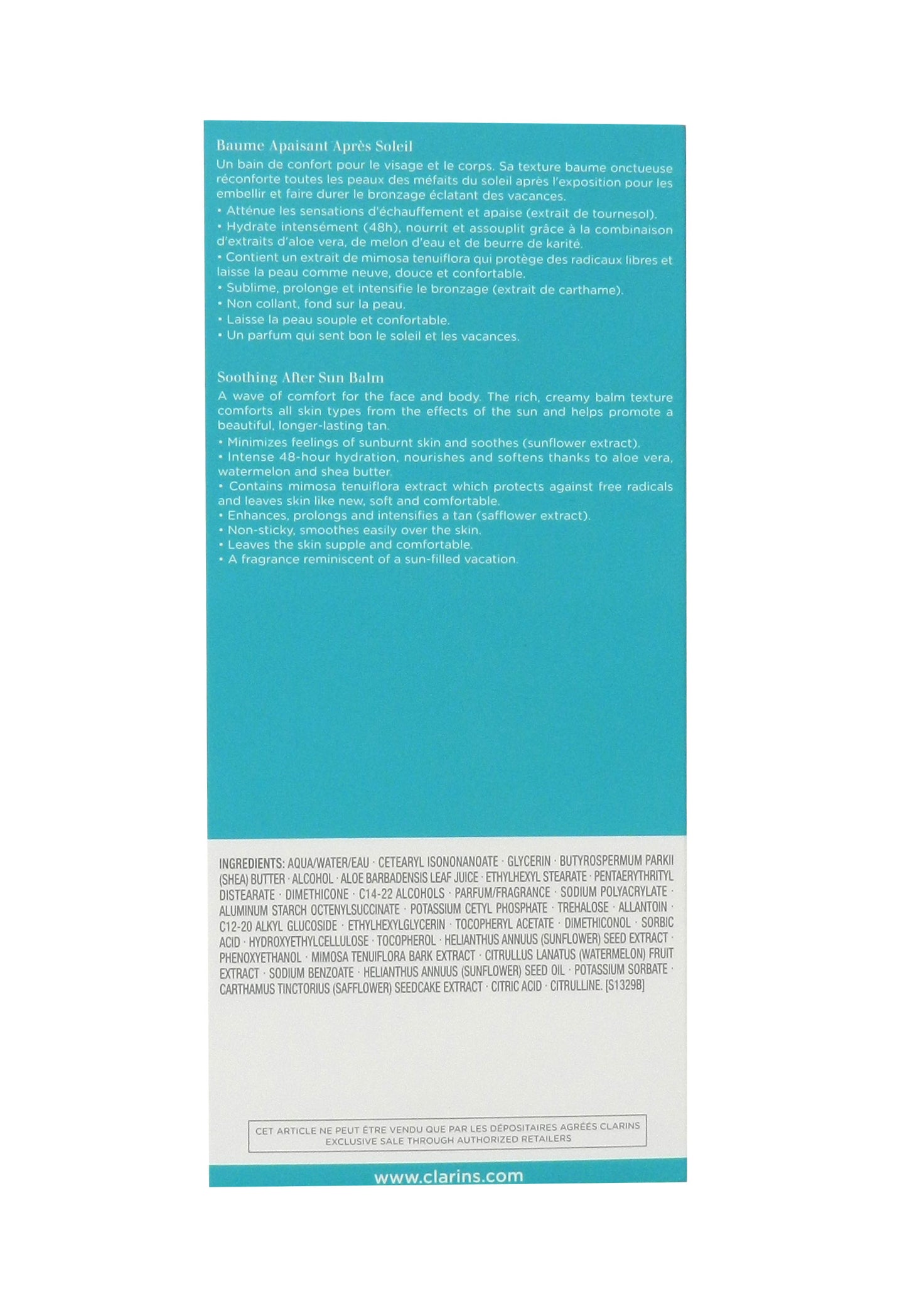 Clarins Soothing After Sun Balm 48 HR For Face & Body 5 Ounces