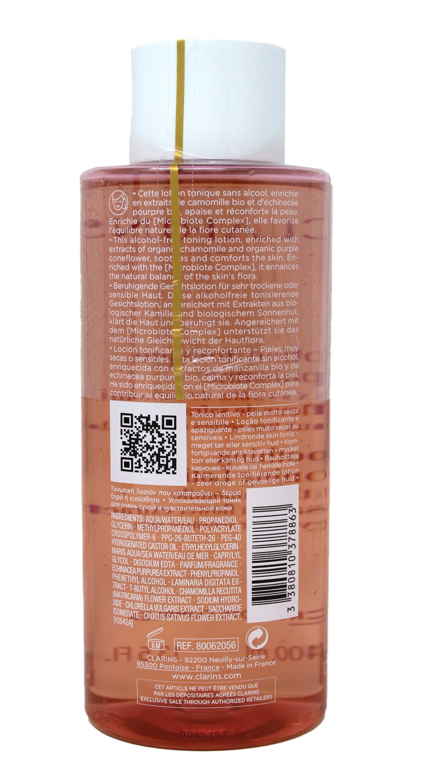 Clarins Soothing Toning Lotion With Chamomile & Saffron Flower Extracts 13.5 Oz