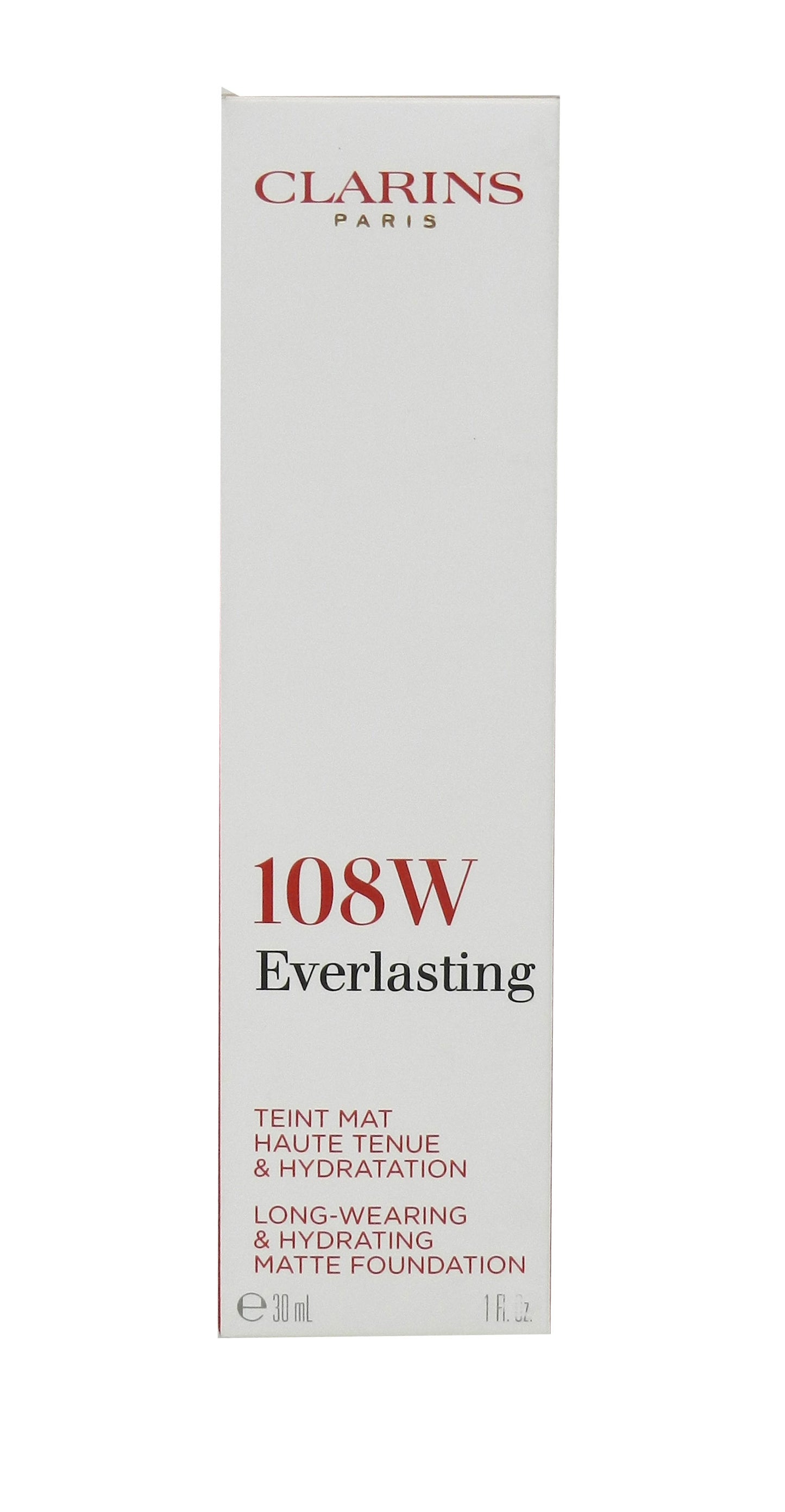 Clarins Everlasting Longwear & Hydrating Matte Foundation 108W Sand 1 Ounce