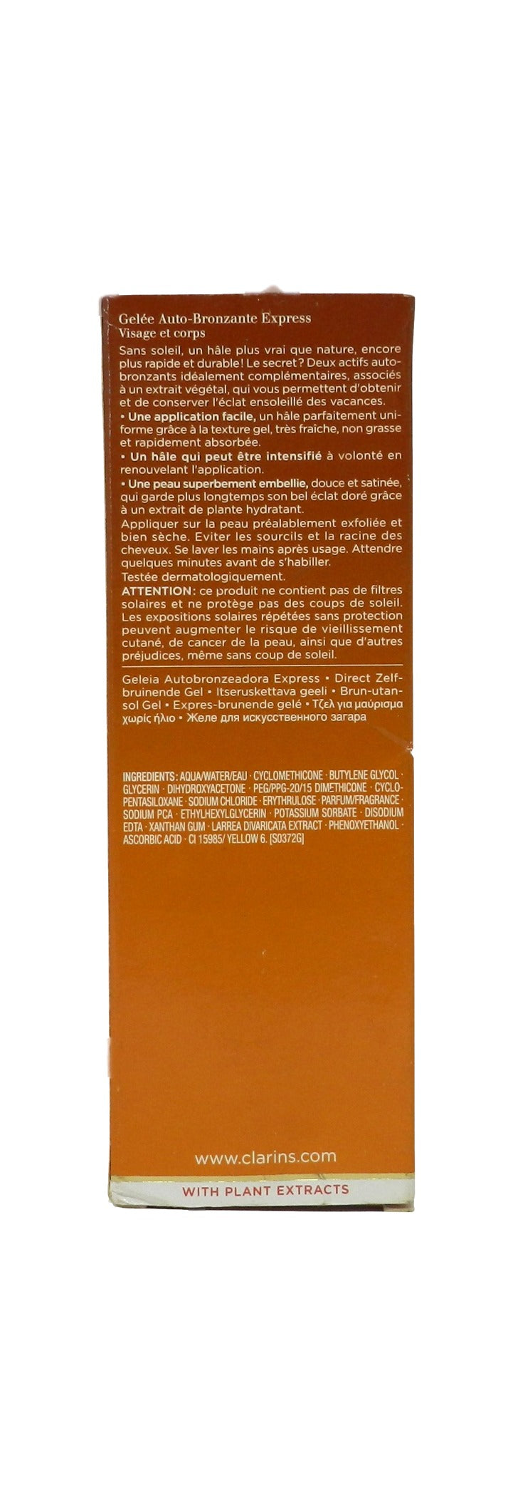 Clarins Self Tanning Instant Gel Fresh & Non-Oily 4.5 Ounces