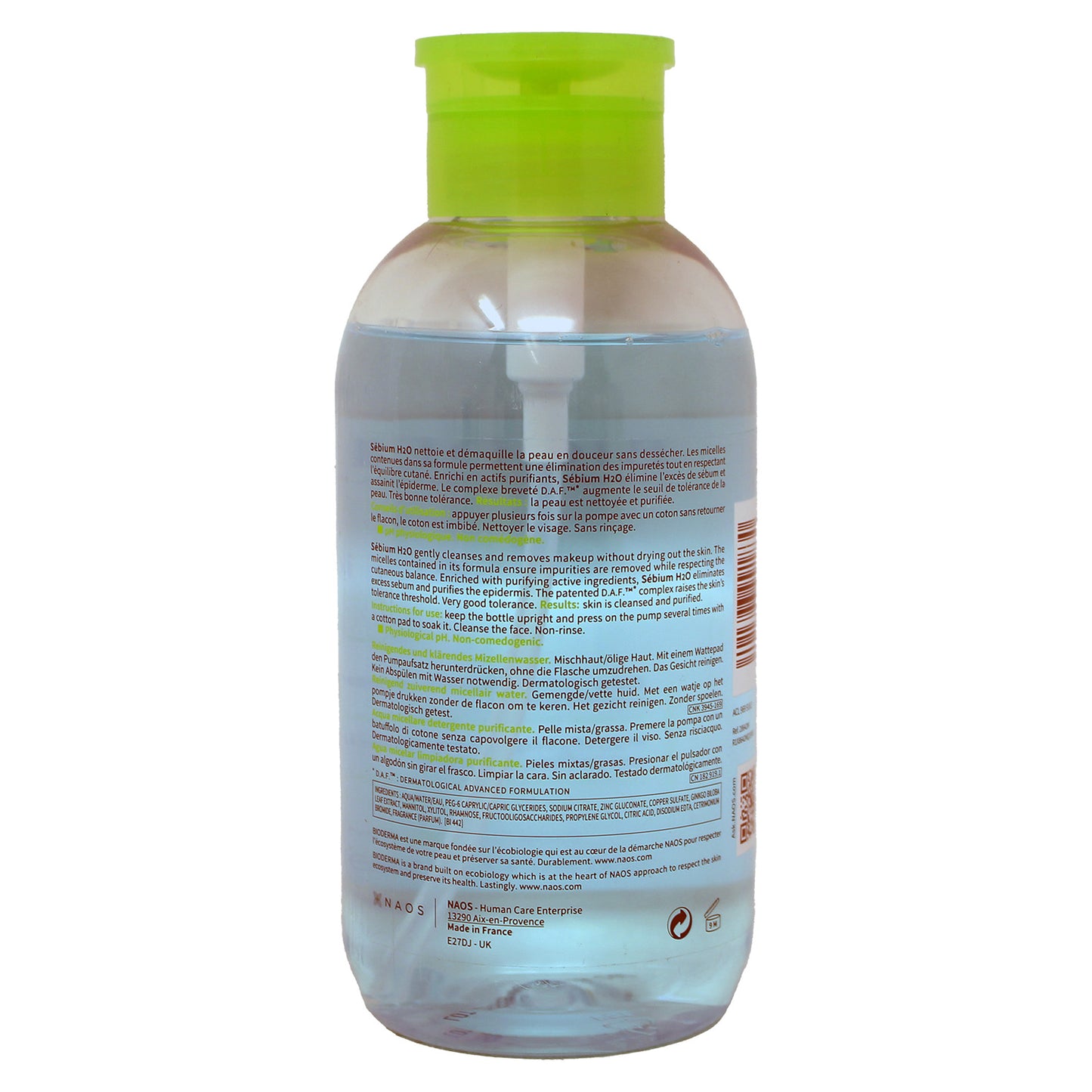Bioderma, Sebium H2O, Active Ingredients, Purifying, Micellar Water, For Combination To Oily Skin, 500 ml