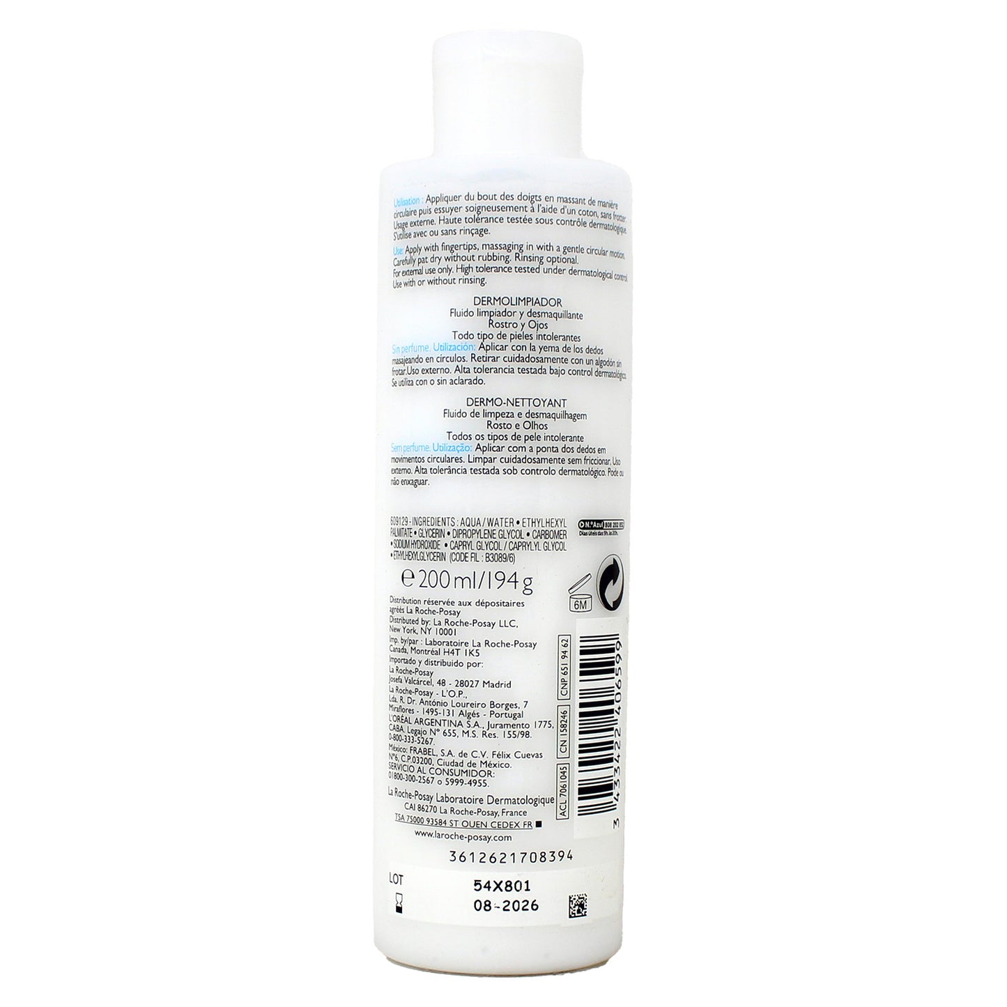 La Roche-Posay Toleriane Dermo Cleanser 6.76 Fluid Ounces