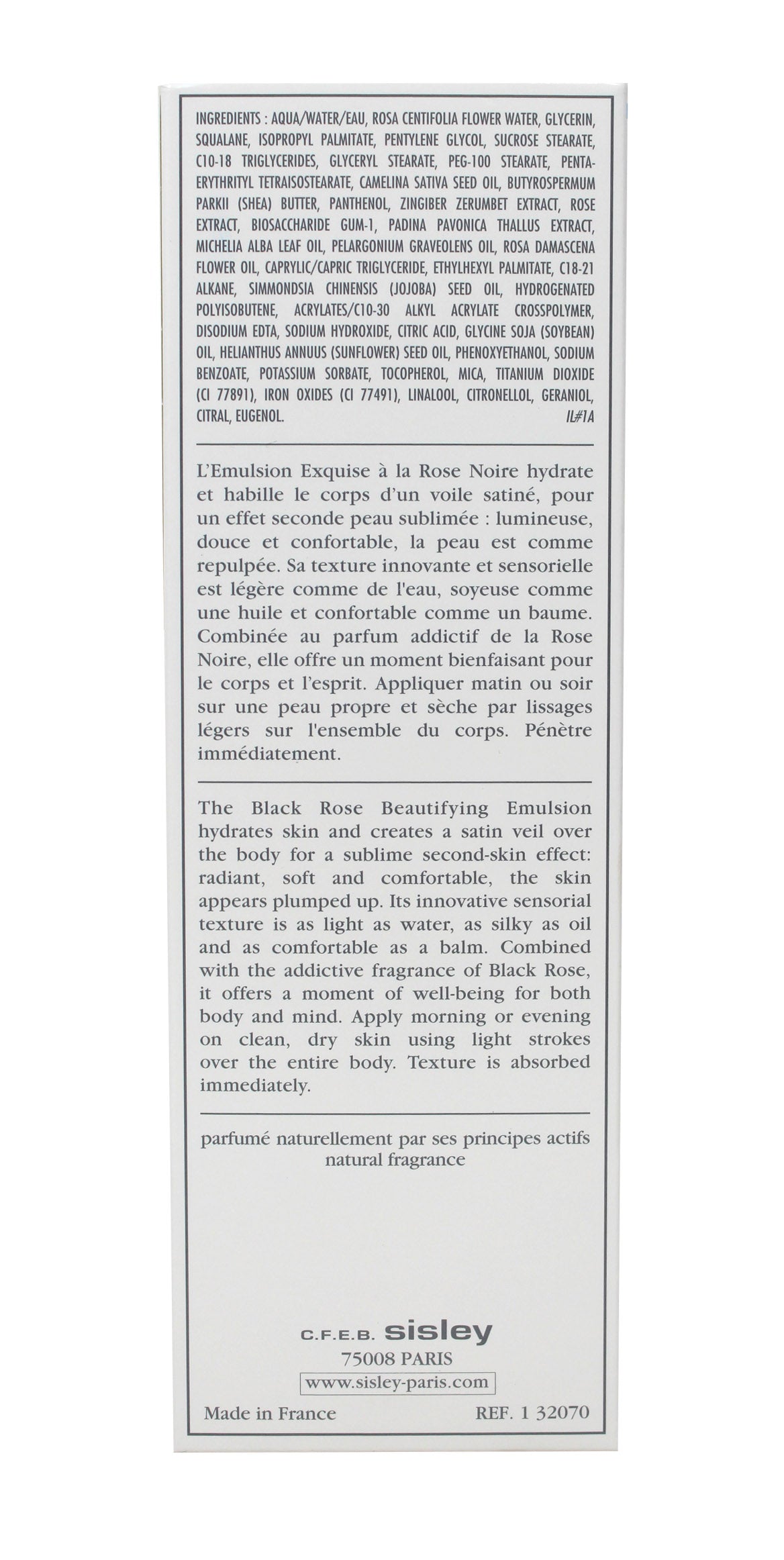 Sisley Black Rose Beautifying Emulsion Satin Body Veil 6.7 Ounces