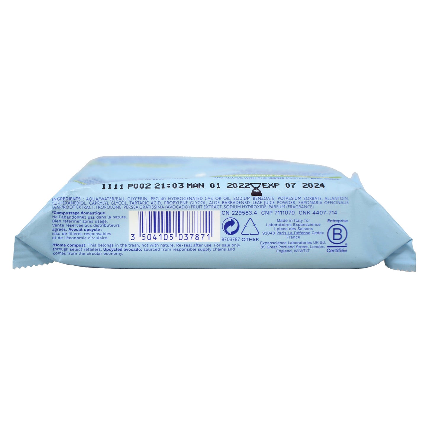 Mustela Baby Cleansing Wipes with Avocado - 20 ct.
