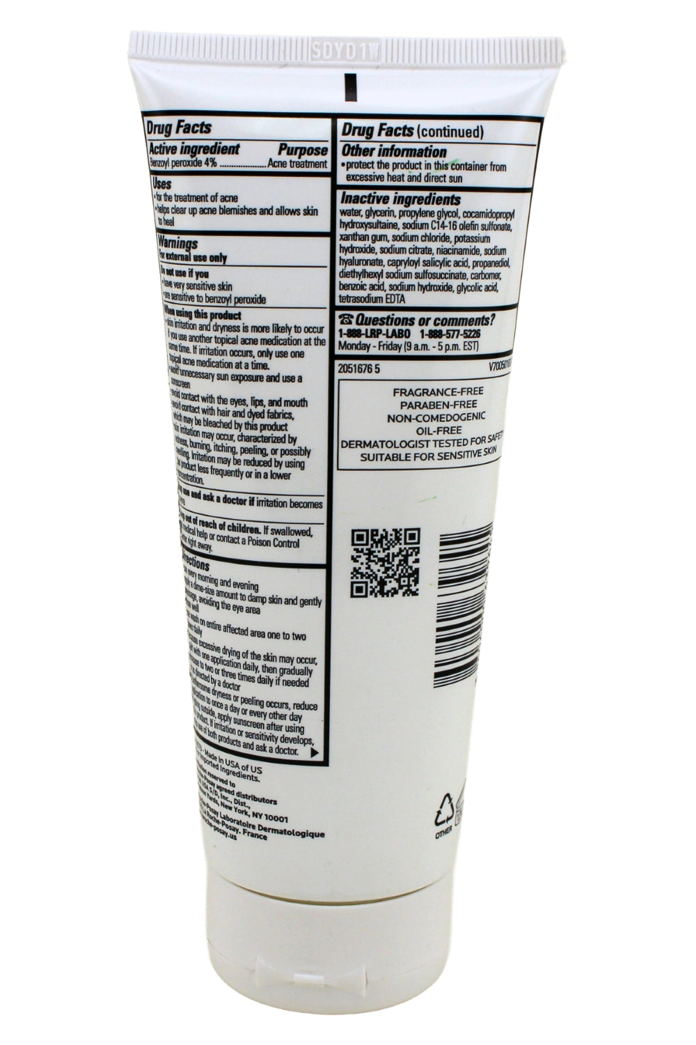 La Roche Posay Effaclar Duo Dual Action Acne Cleanser Oil Free Non Comedogenic 6.76 Fl Ounce