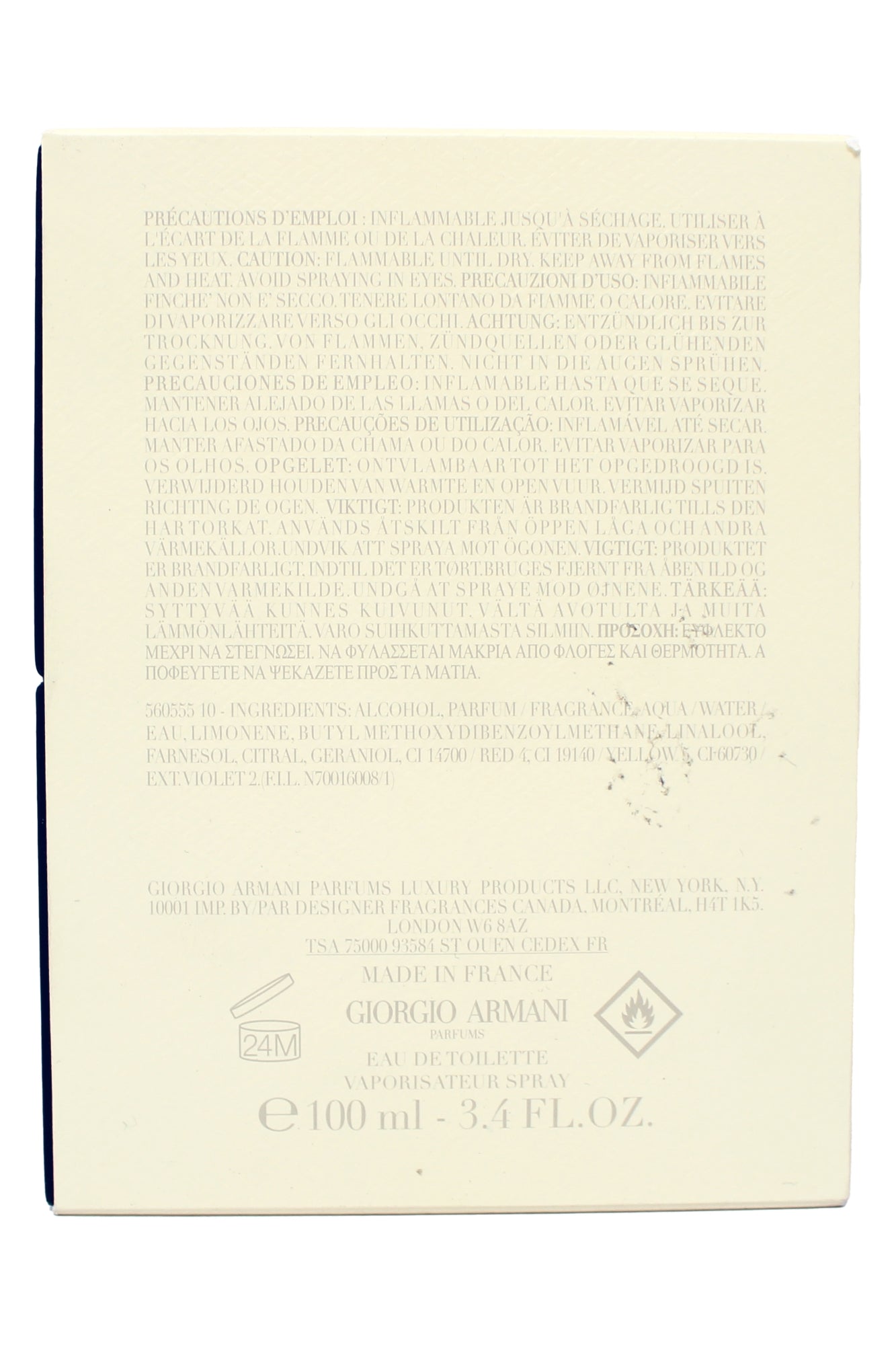 Giorgio Armani Prive Santal Dan Sha Eau De Toilette Spray 3.4 Fl Ounces