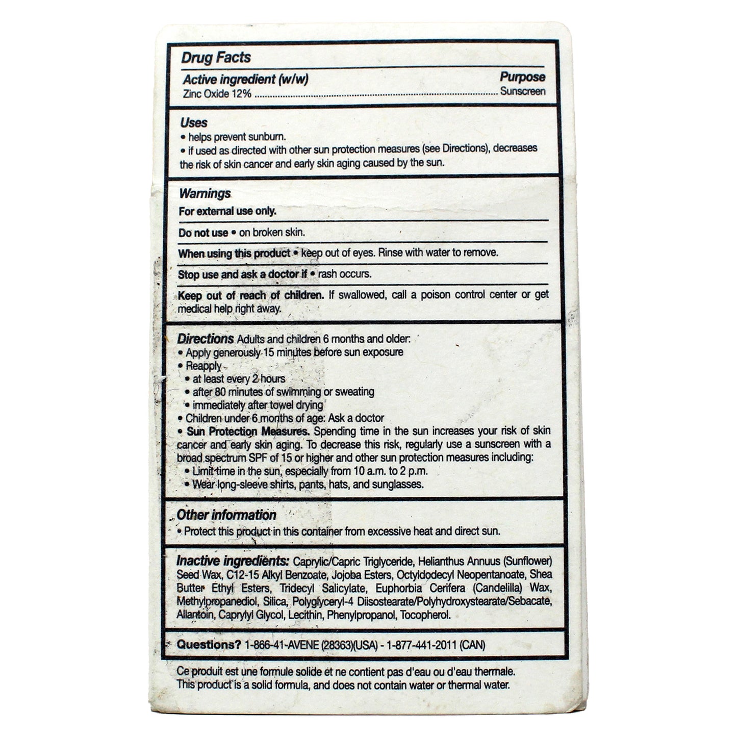 Eau Thermale Avene Mineral Sunscreen Stick SPF 50, 0.5 Ounces