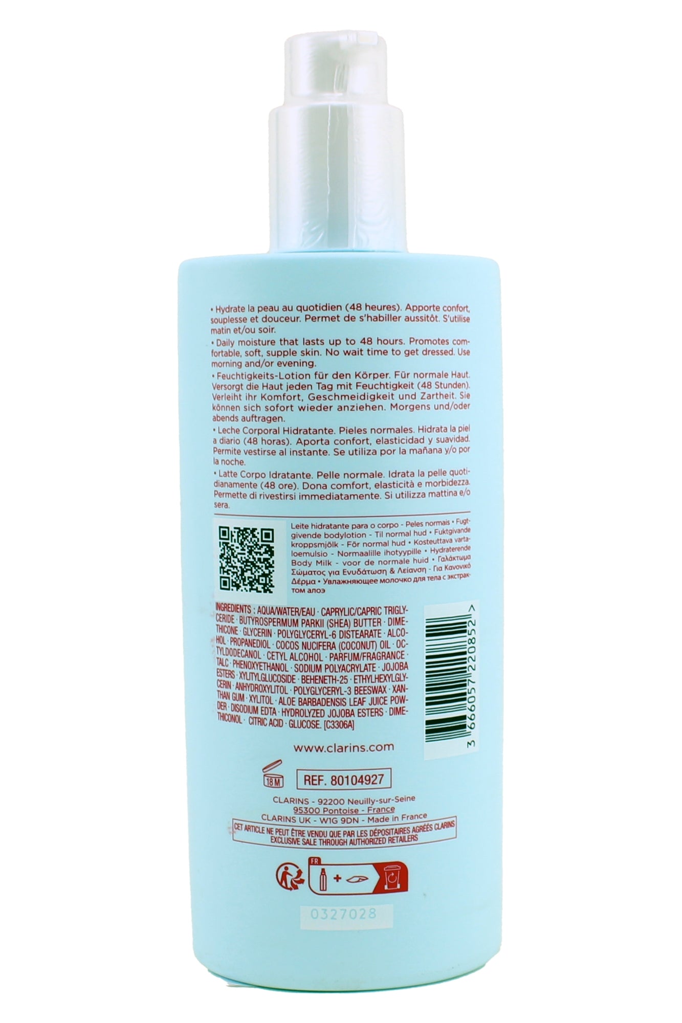 Clarins Body Smoothing Moisture Milk with Aloe Vera for Normal Skin 13.9 Ounces