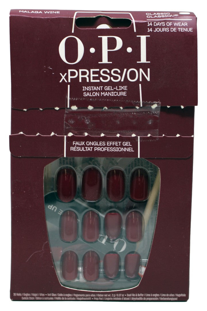 OPI xPress/On Instant Gel-Like Manicure Set Classic Malaga Wine