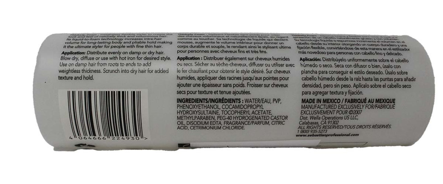 Sebastian Thickefy Foam Weightless Thickener 6.4 Ounce