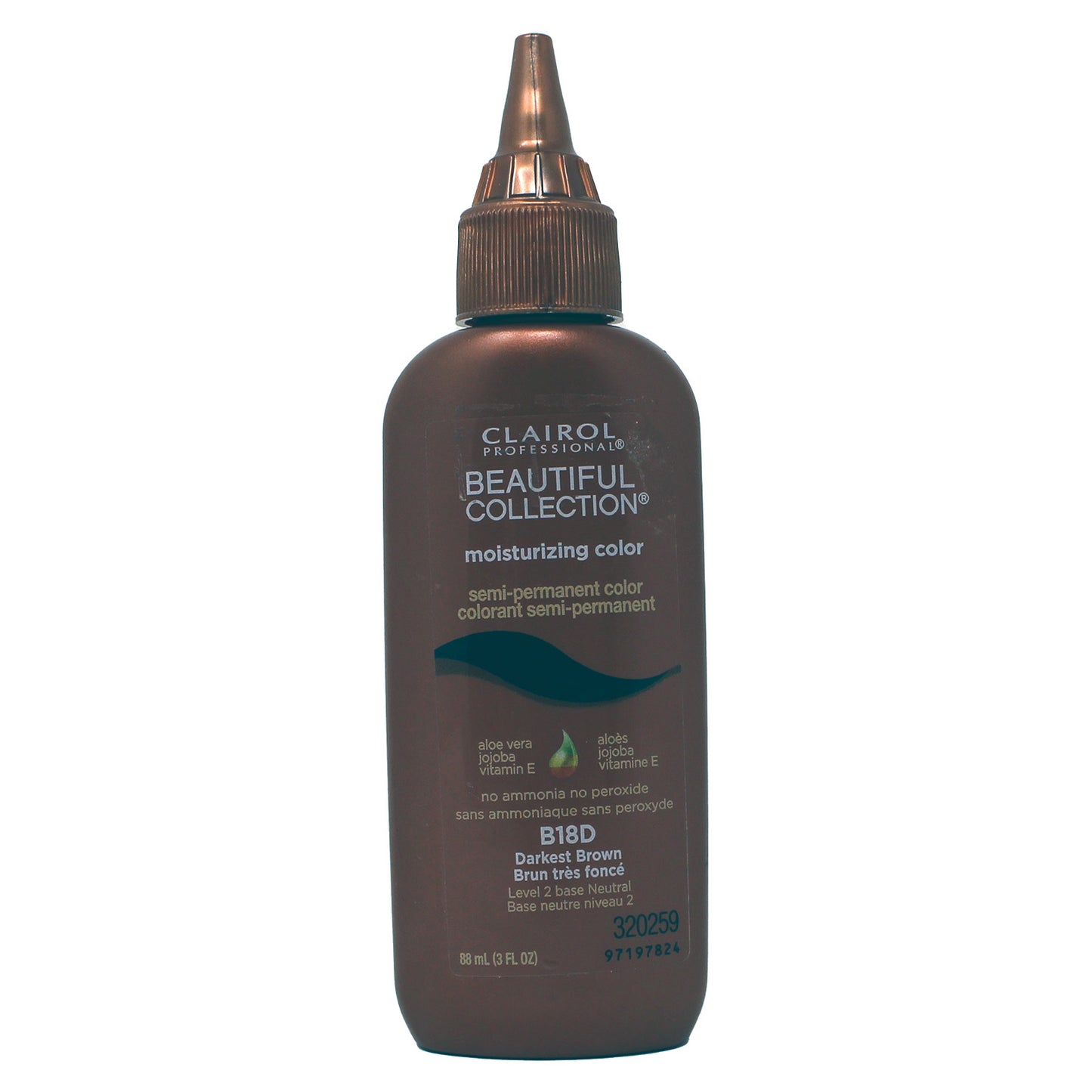 Clairol Professional Beautiful Moisturizing Color B18D Darkest Brown, 3 oz