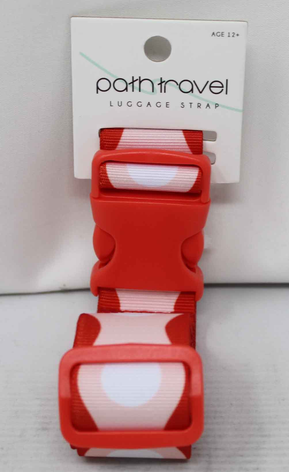 Path Travel Adjustable Luggage Strap Red and Pink Polka Dot