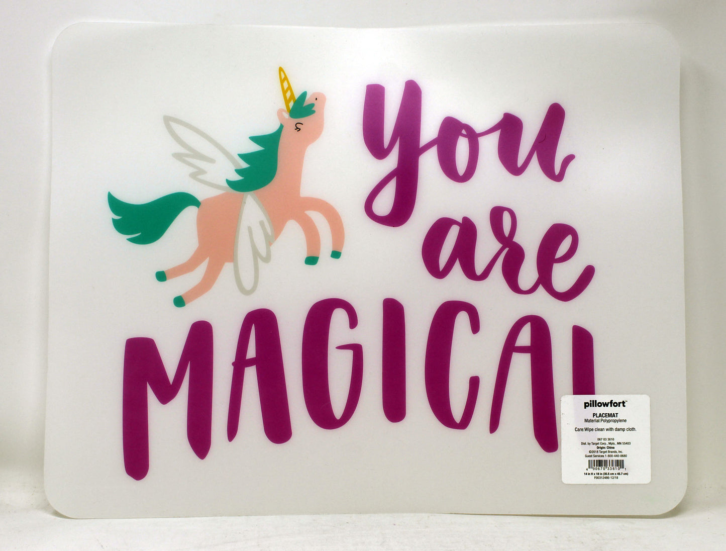 Pillowfort Your Are Magical Unicorn Placemat 1 Count