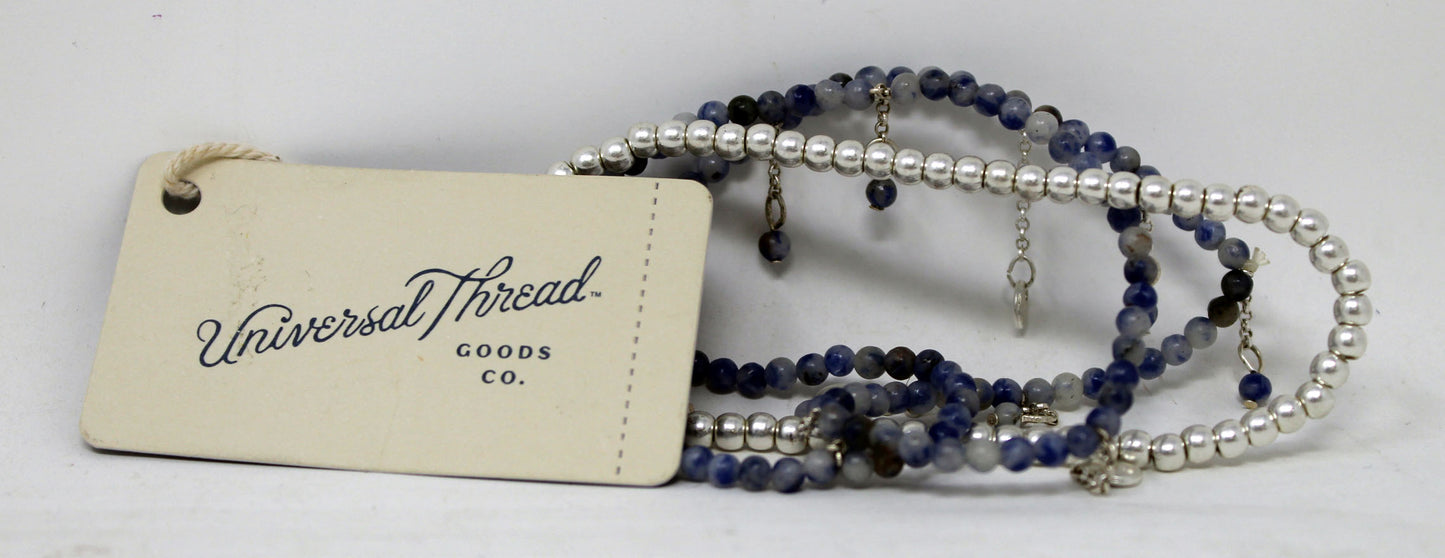 Universal Thread Genuine Stone Blue/Silver Bracelet