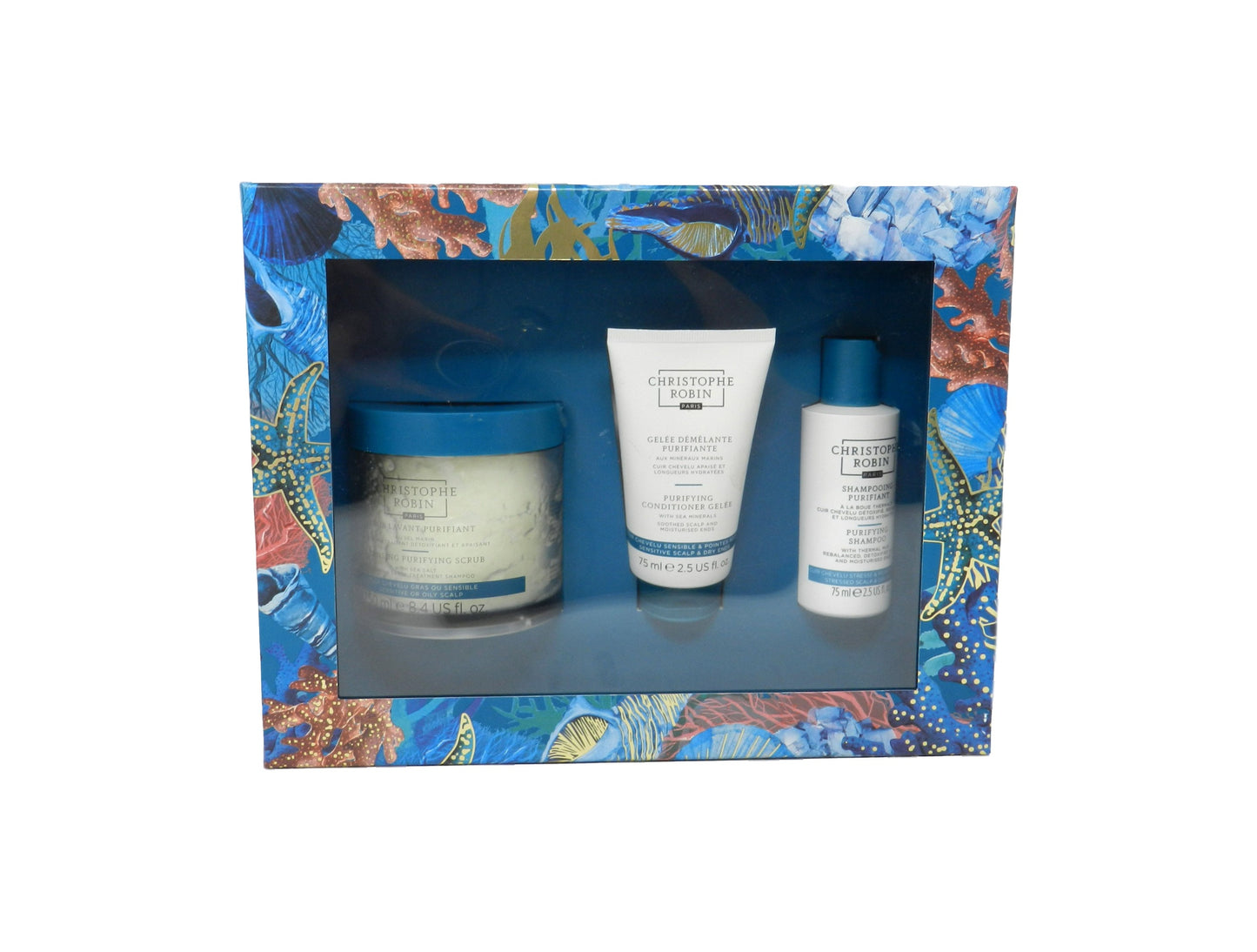 Christophe Robin Hair Detox Ritual Cleansing Scrub, Purifying Gelee, Shampoo 3 Pieces Set