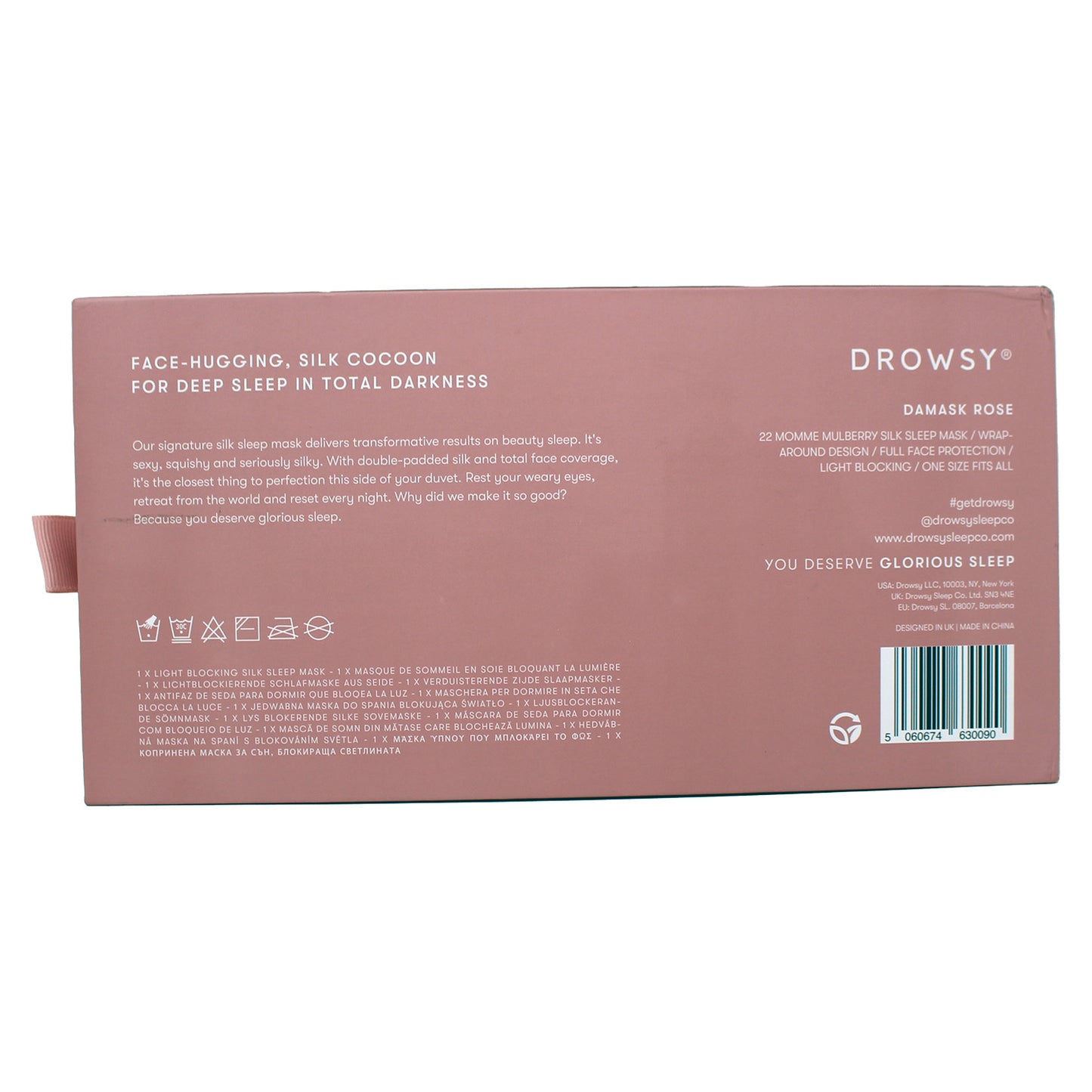 DROWSY Silk Sleep Mask (Damask Rose)