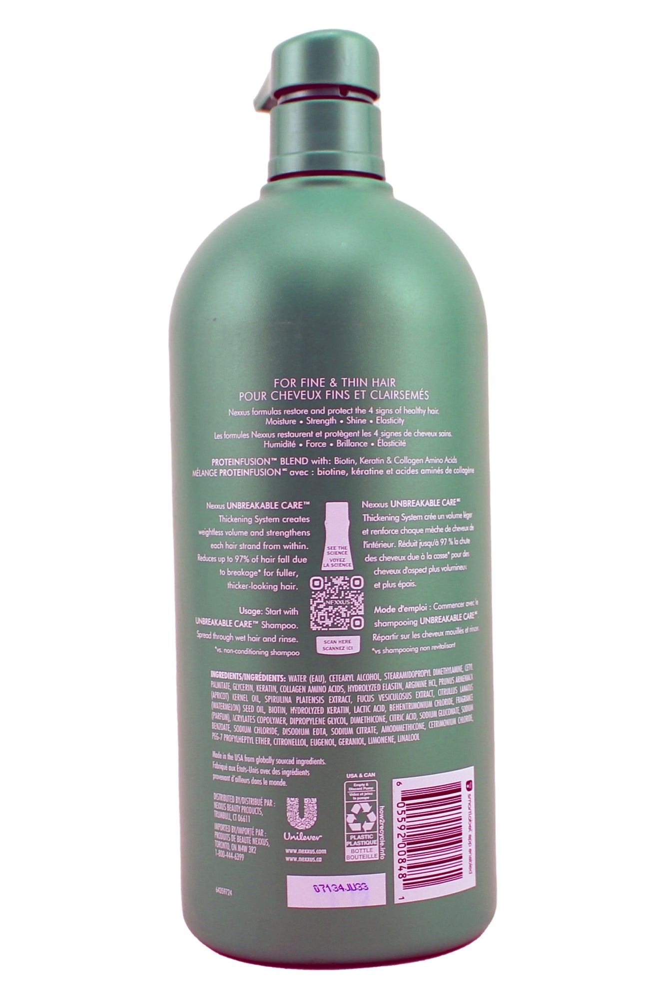 Nexxus Unbreakable Care Thickening System XX Porten Fusion Conditioner 32 Ounce
