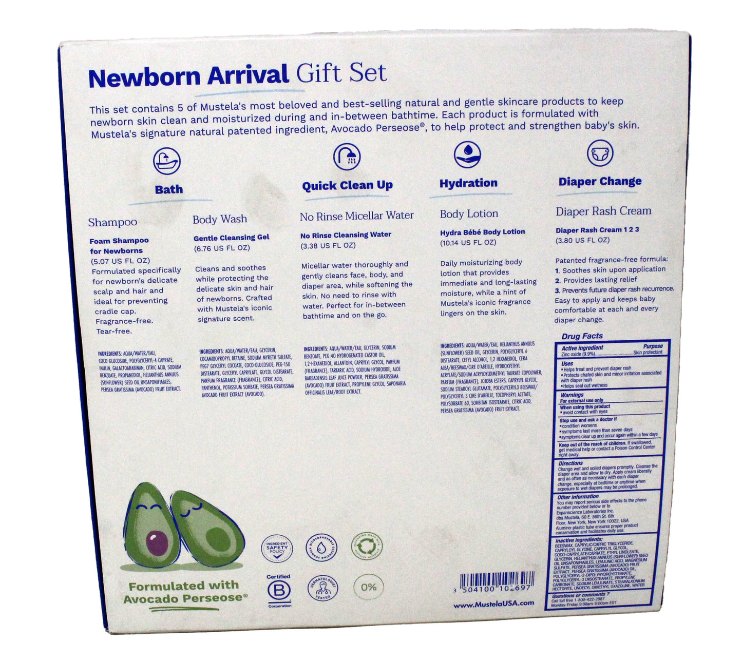 Mustela Newborn Arrival Gift Set Baby Skincare & Bath Time Essential 5 Piece Set