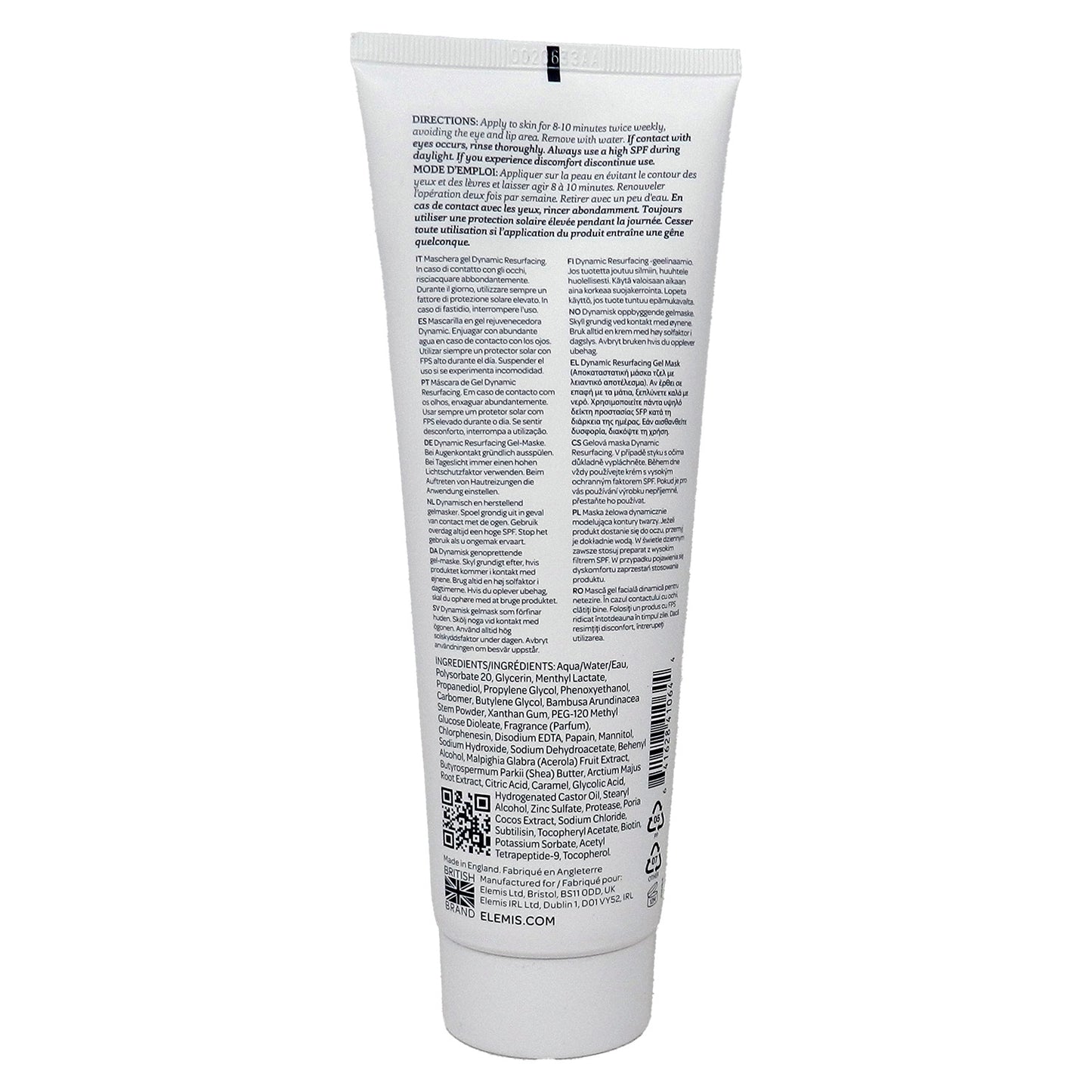 Elemis Dynamic Resurfacing Gel Mask Skin Refining Mask Professional 8.4 Fl Ounce