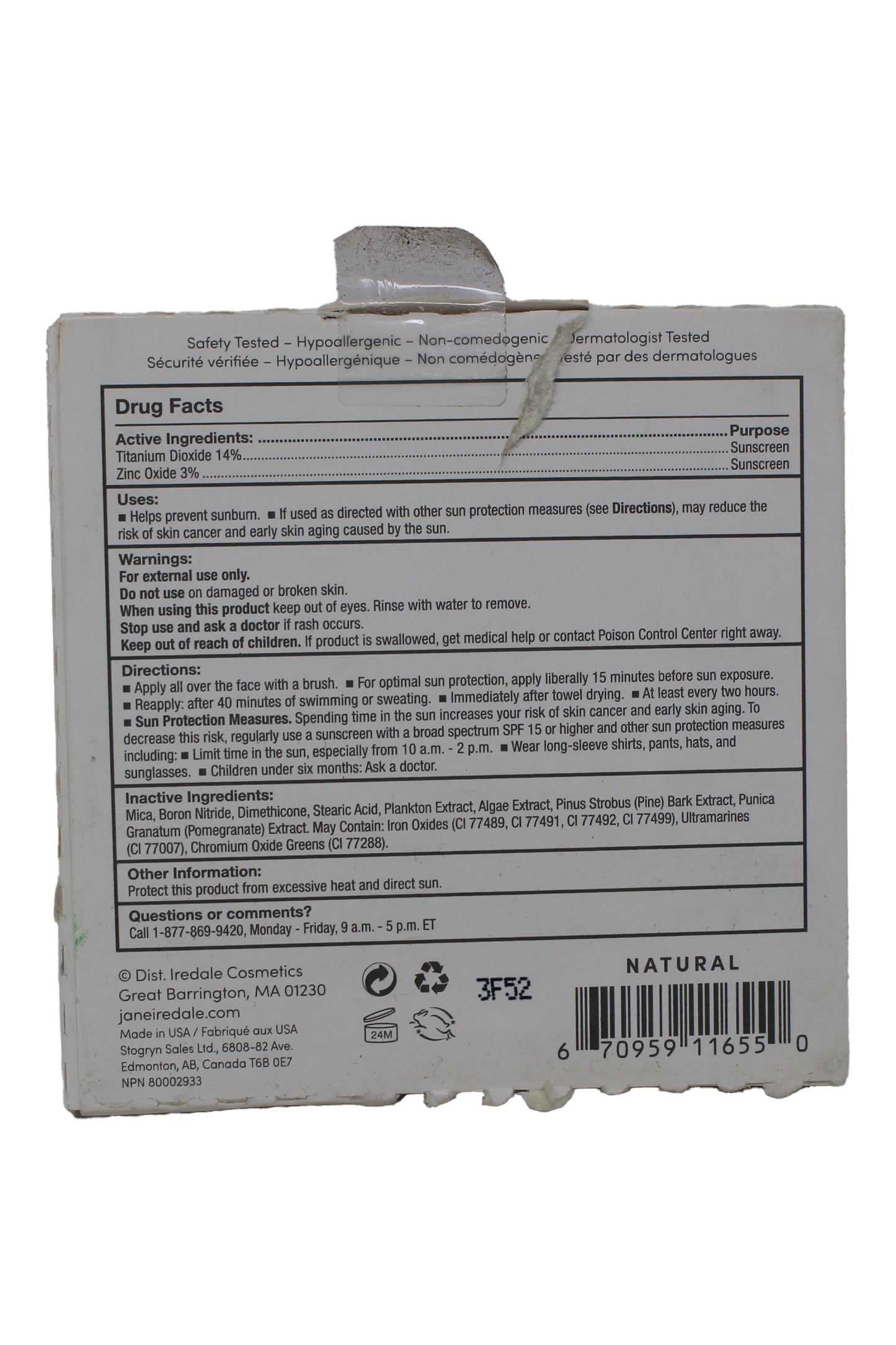 Jane Iredale PurePressed Base Mineral Foundation Refill Natural 0.35 Ounces