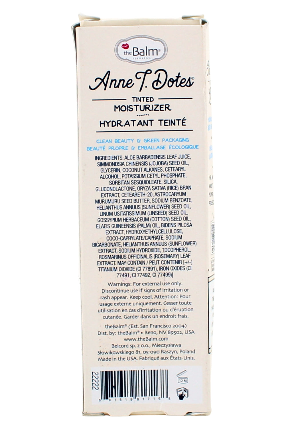 theBalm Anne T. Dotes Tinted Moisturizer #10 (For Very Fair Skin) 1 Ounce