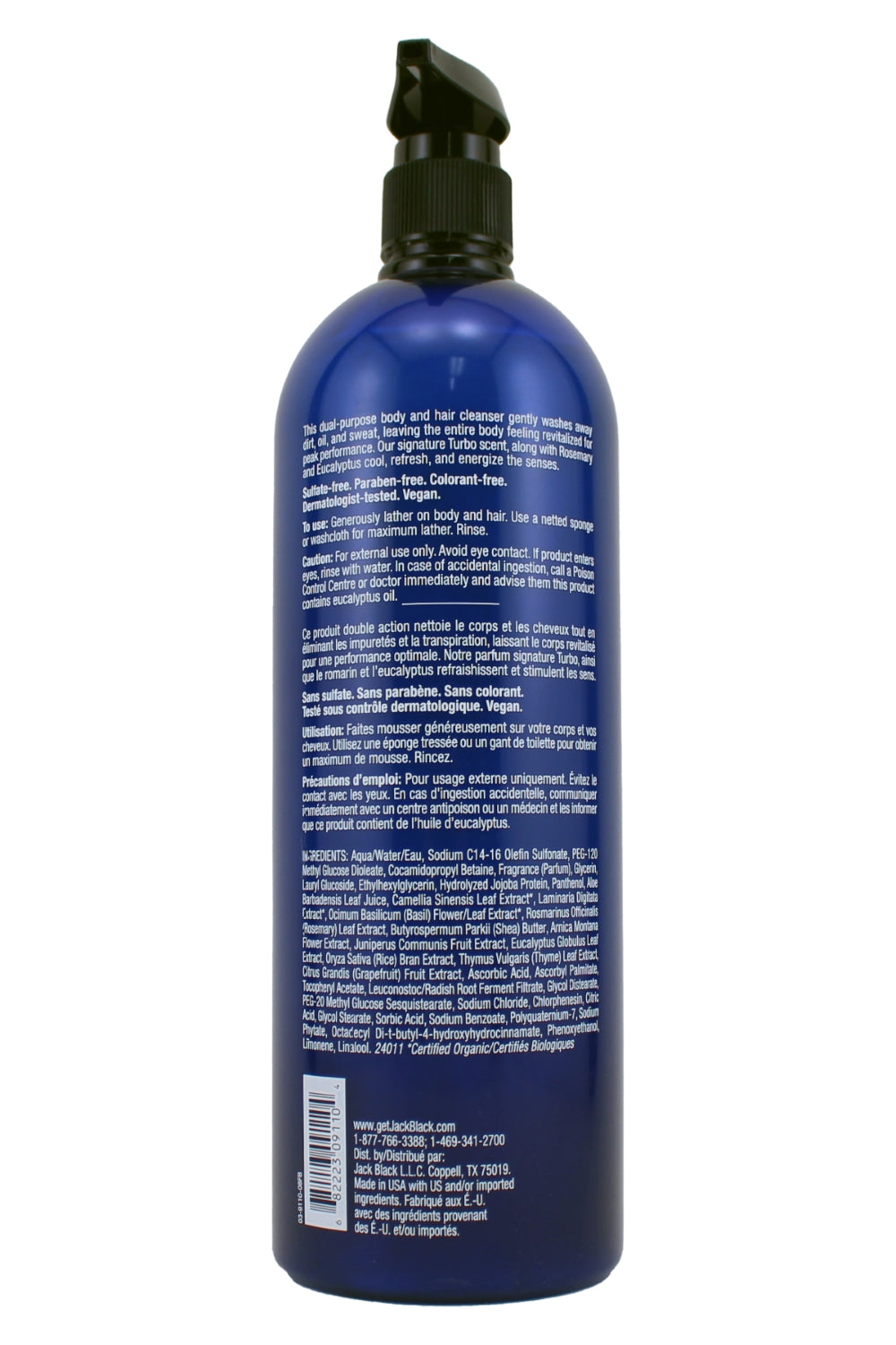 Jack Black Turbo Wash Energizing Cleanser For Hair & Body Body Wash And Shampoo 32 Fl Ounce