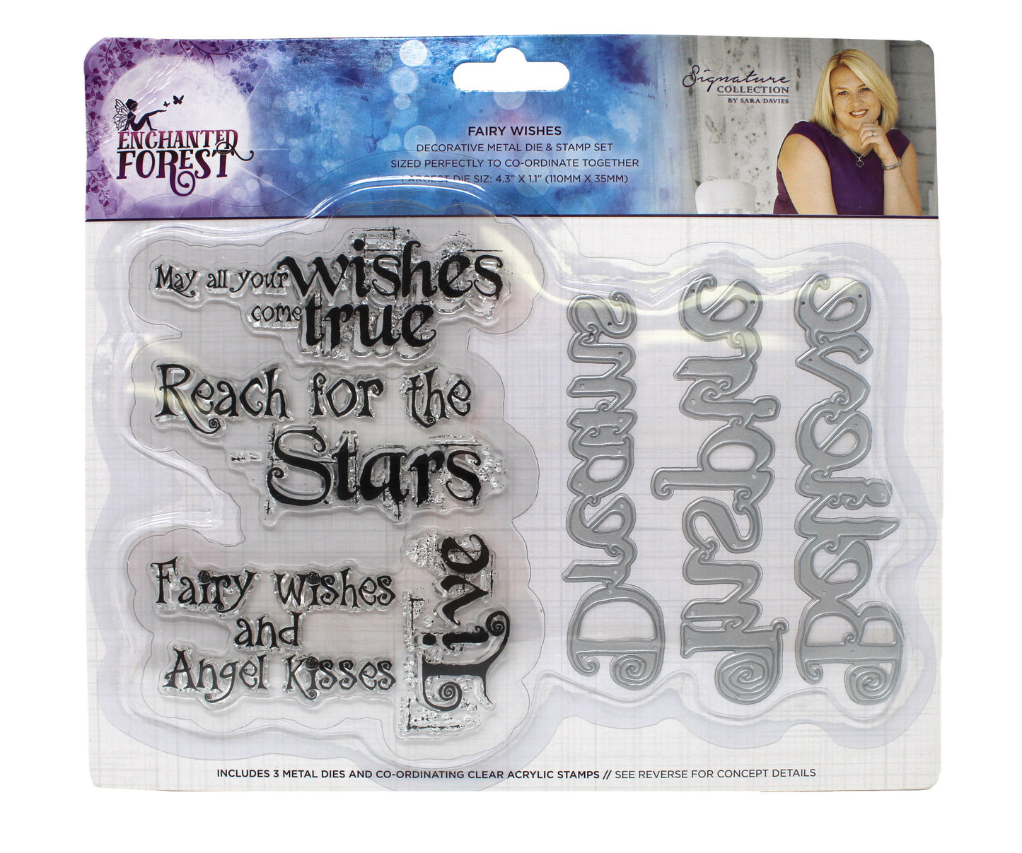 Crafters Companion Enchanted Forest Fairy Wishes Metal Die & Stamp Set