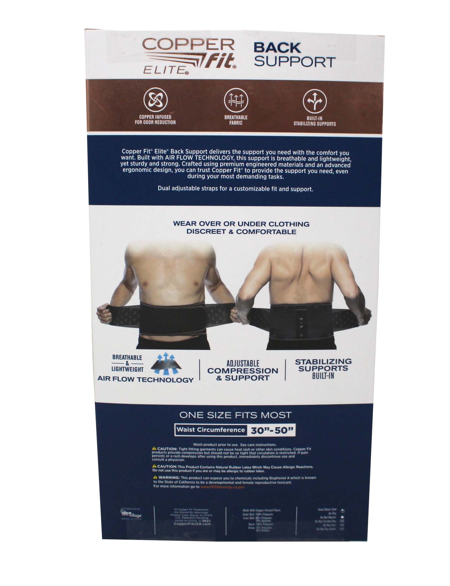 Copper Fit Elite Back Support Adjustable Brace with Airflow Technology