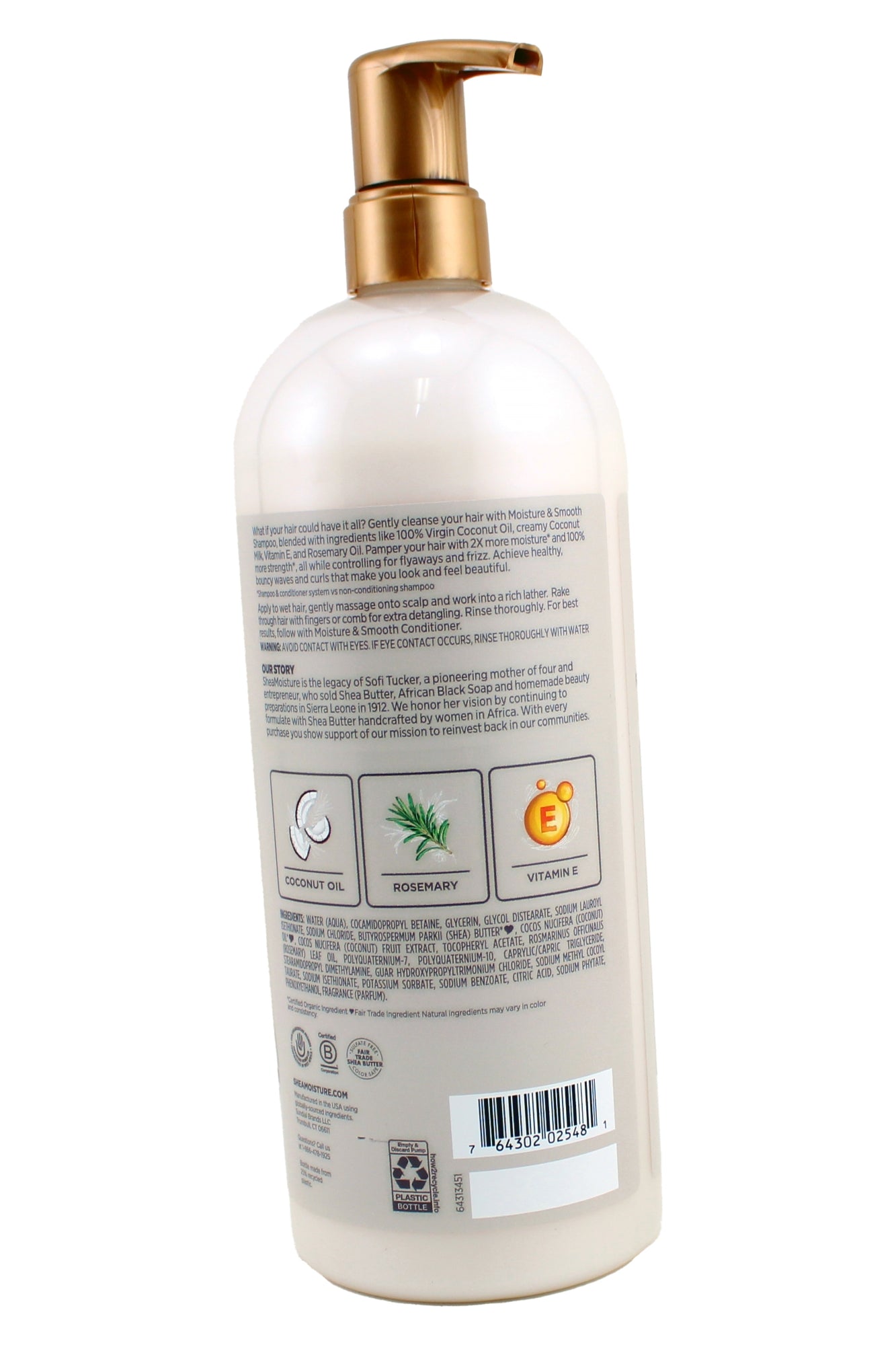 Shea Moisture Moisture & Smooth Shampoo With Rosemary & Vitamin E, 34 Ounces