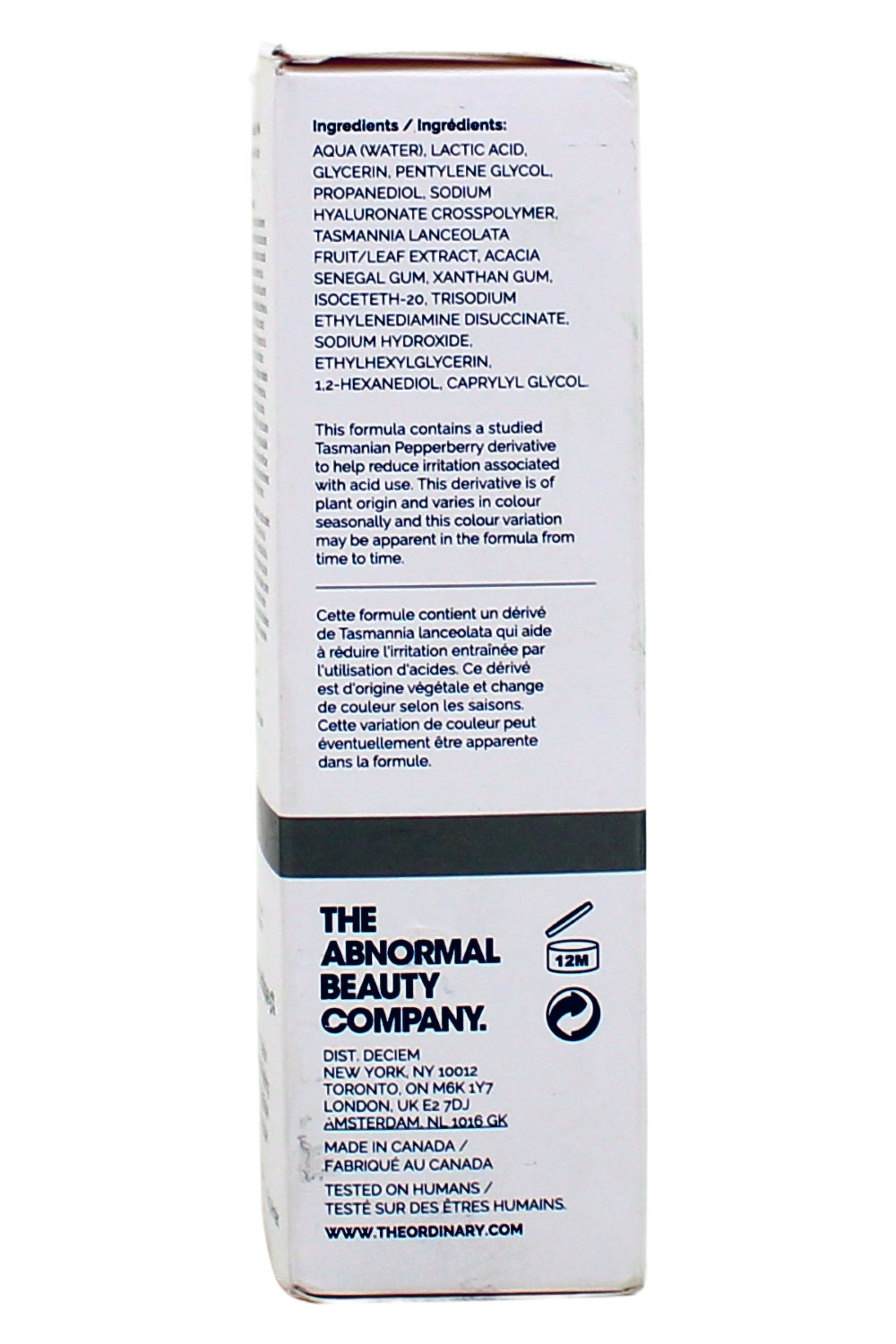 The Ordinary Lactic Acid 5% + HA 2% Exfoliating Serum 1 Fl Oz