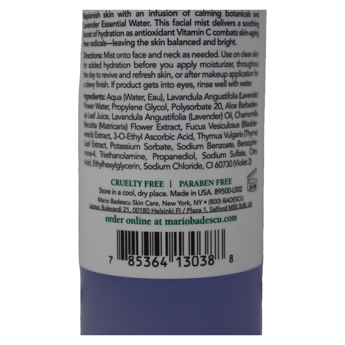 Mario Badescu Facial Spray With Aloe, Chamomile & Lavender 4 Ounces