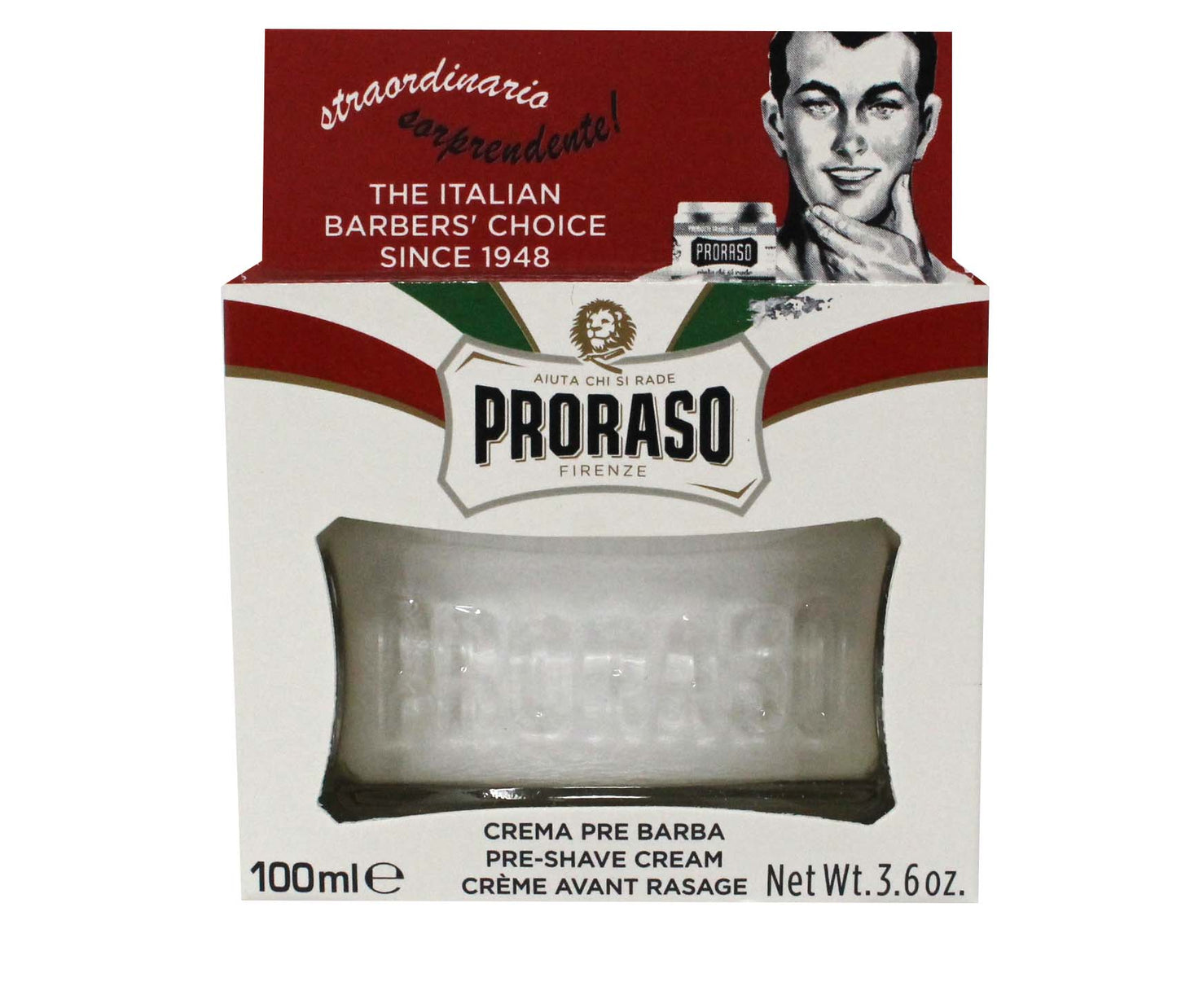 Proraso Pre-Shave Cream for Sensitive Skin With Green Tea and Oatmeal 3.6 Ounce