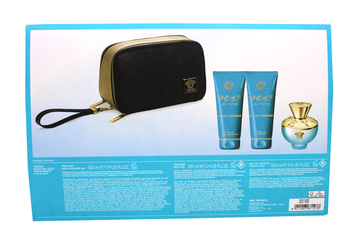 Versace Pour Femme Dylan Turquoise Womens Gift Set 4 Pieces