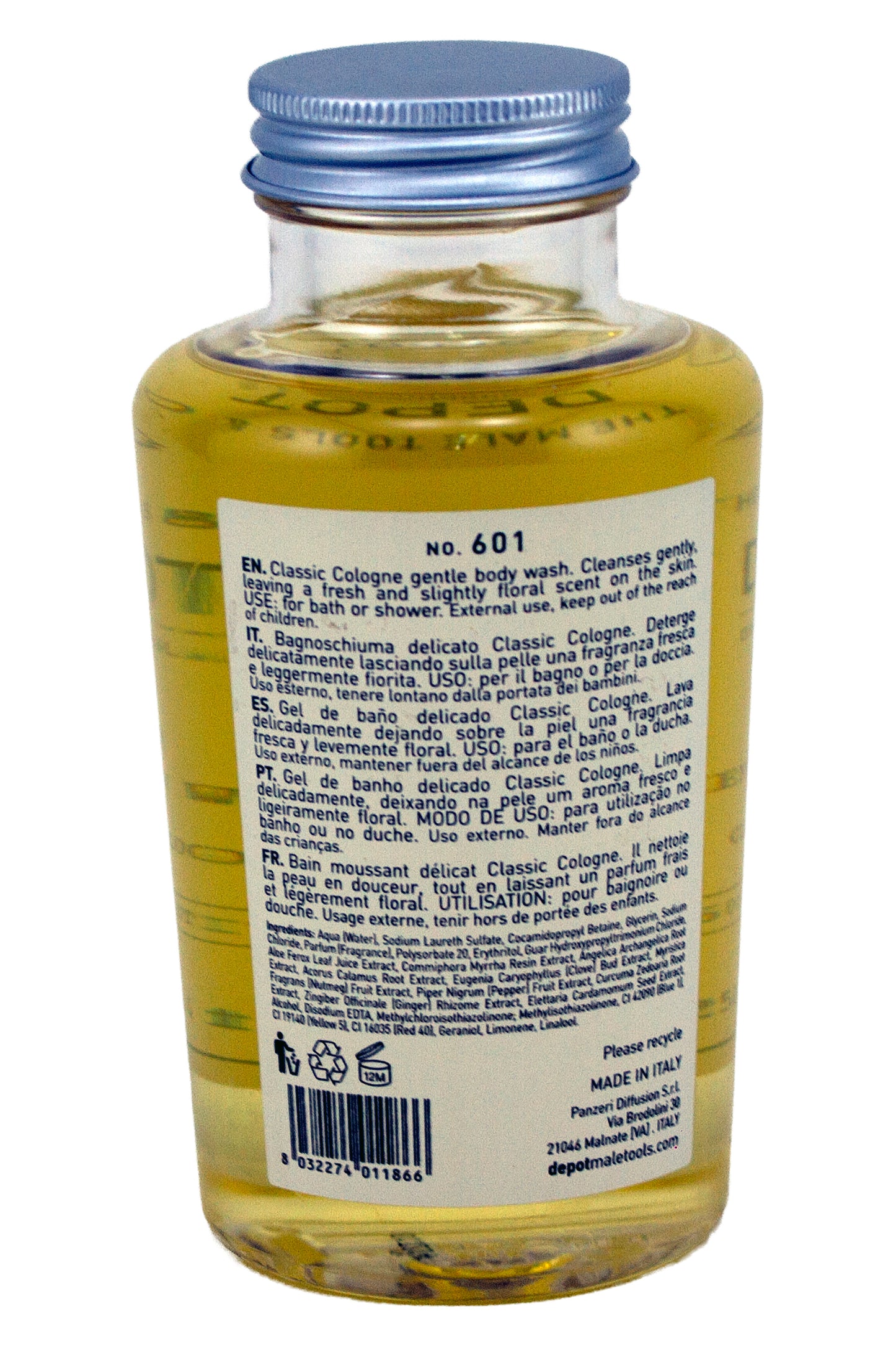 Depot No. 601 Gentle Body Wash Classic Cologne 8.4 Ounce