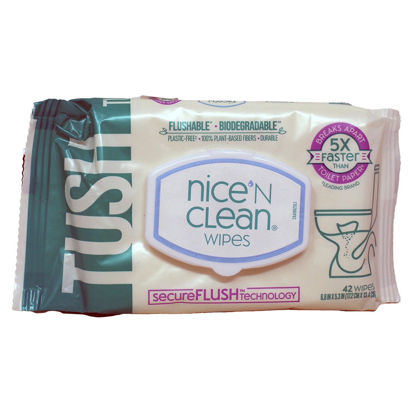 Nice 'N Clean Flushable Wipes, 42 Count, Pack of 5