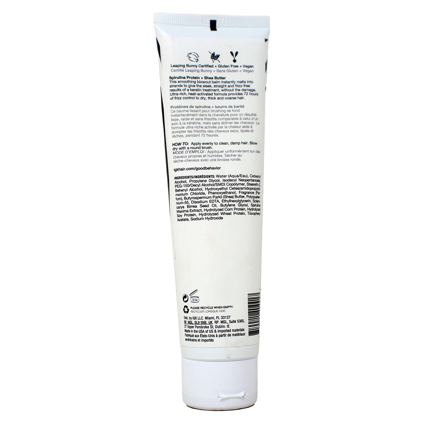 IGK Good Behavior Spirulina Protein Smoothing Blowout Balm 5 oz