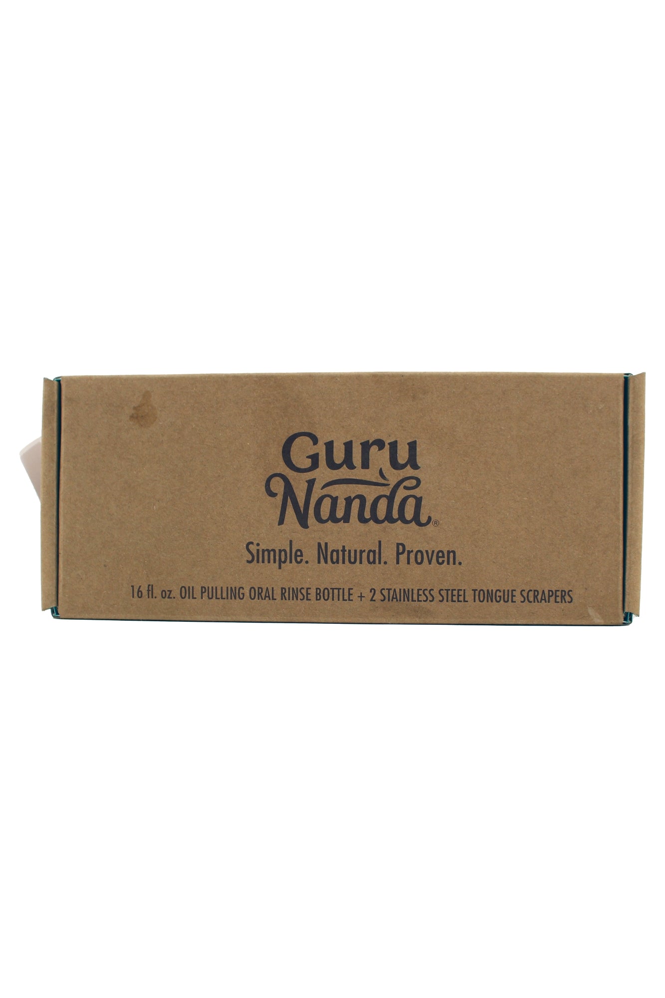 Guru Nada Oil Pulling Oral Rinse + 2 Stainless Steel Tongue Scrapers 16 Ounce