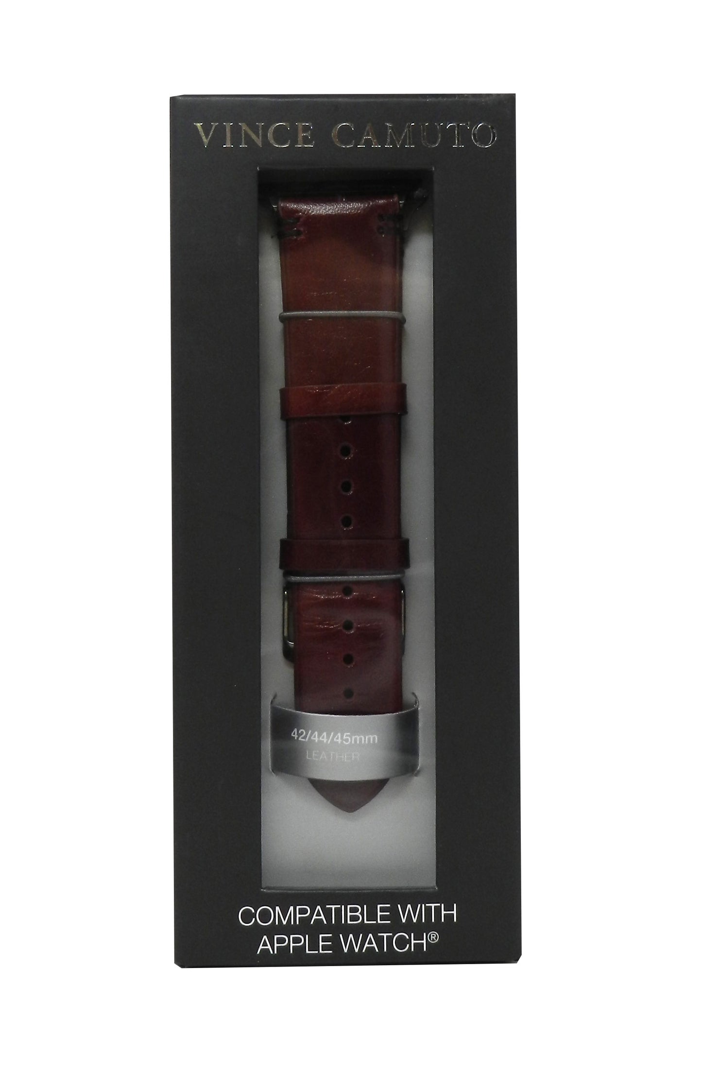Vince Camuto Fashion Leather Band For Apple Watch Burgundy 42/44/45MM