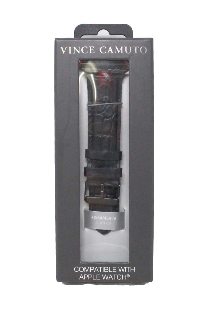 Vince Camuto Fashion Leather Band For Apple Watch Black 42/44/45MM