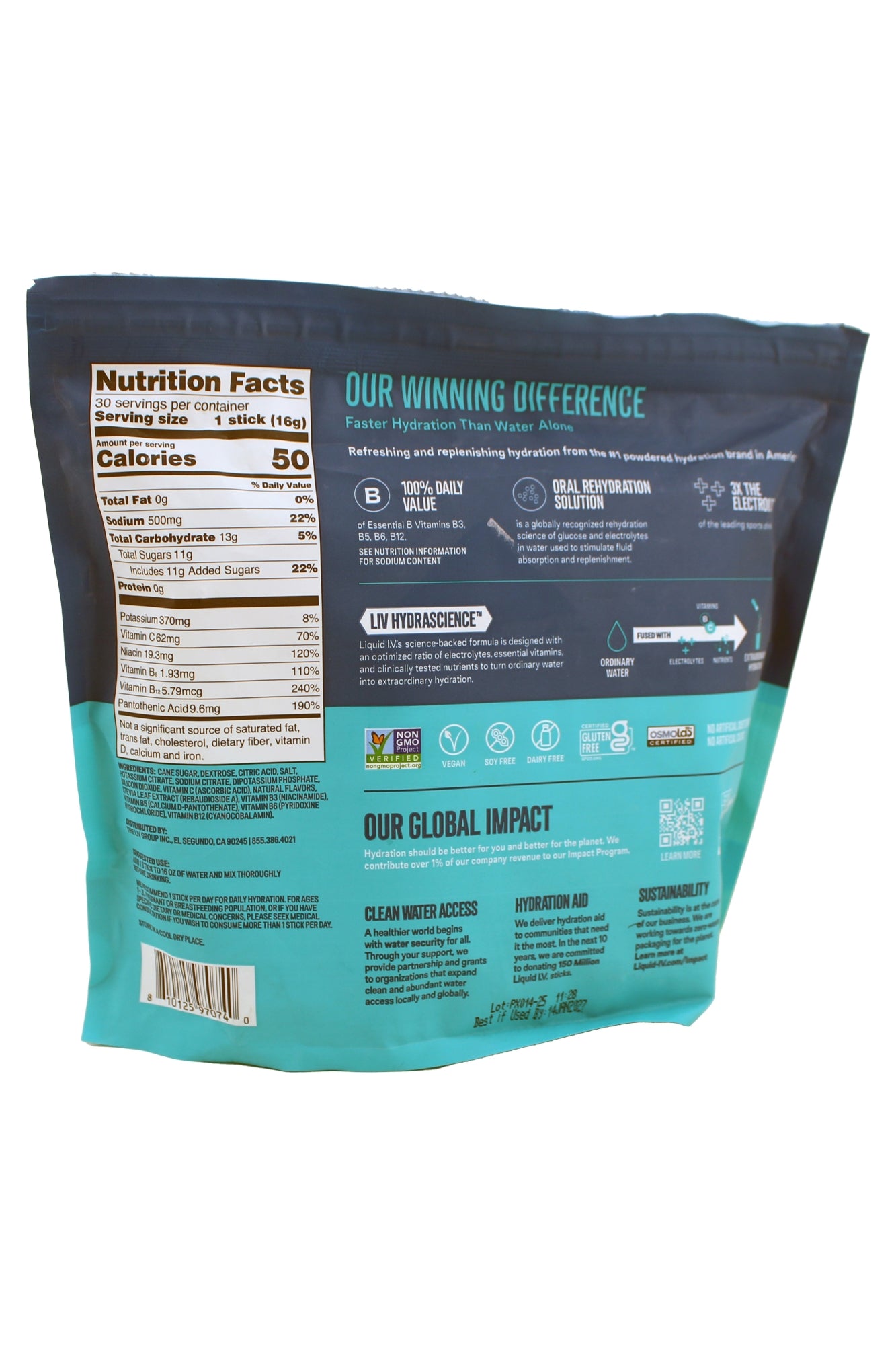 Liquid IV Hydration Multiplier Electrolyte Drink Mix Fire Cracker 30 x 0.56 Oz