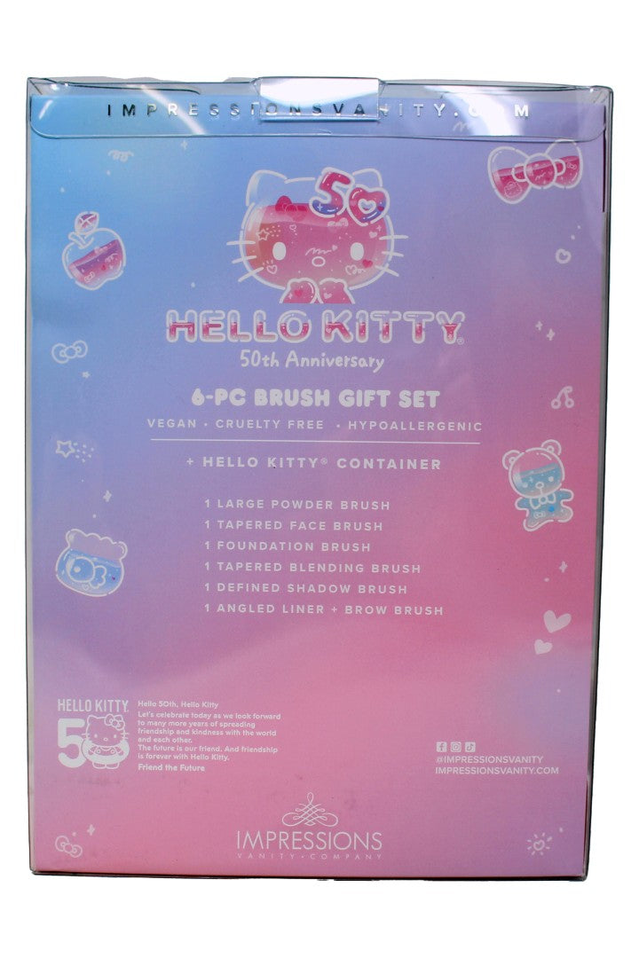 Impressions Vanity Hello Kitty 6-PC Makeup Brush Gift Set with Holder Organizer