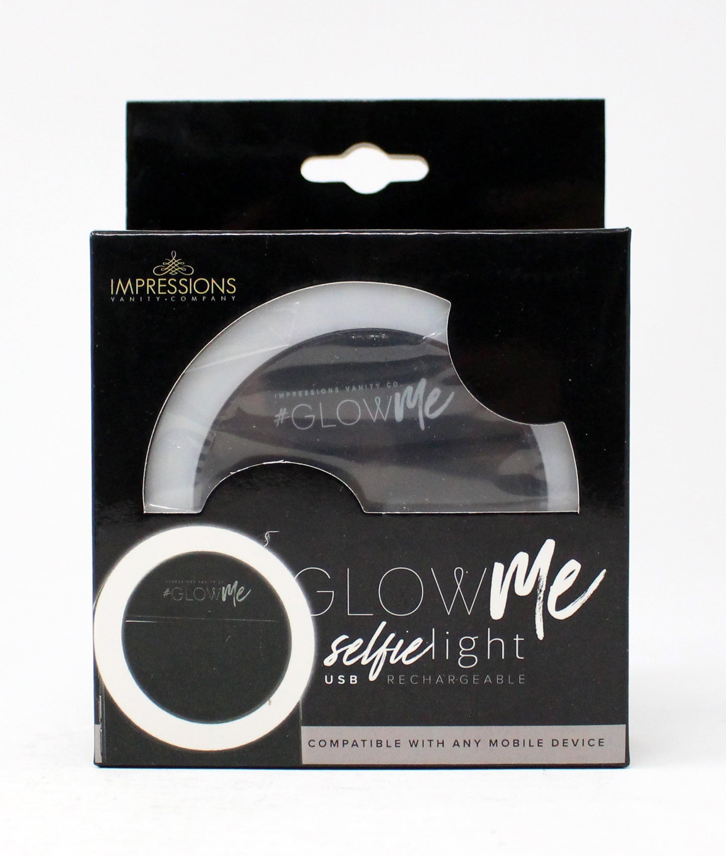 Impressions Vanity Co. Glow Me Selfie Light Rechargeable Black