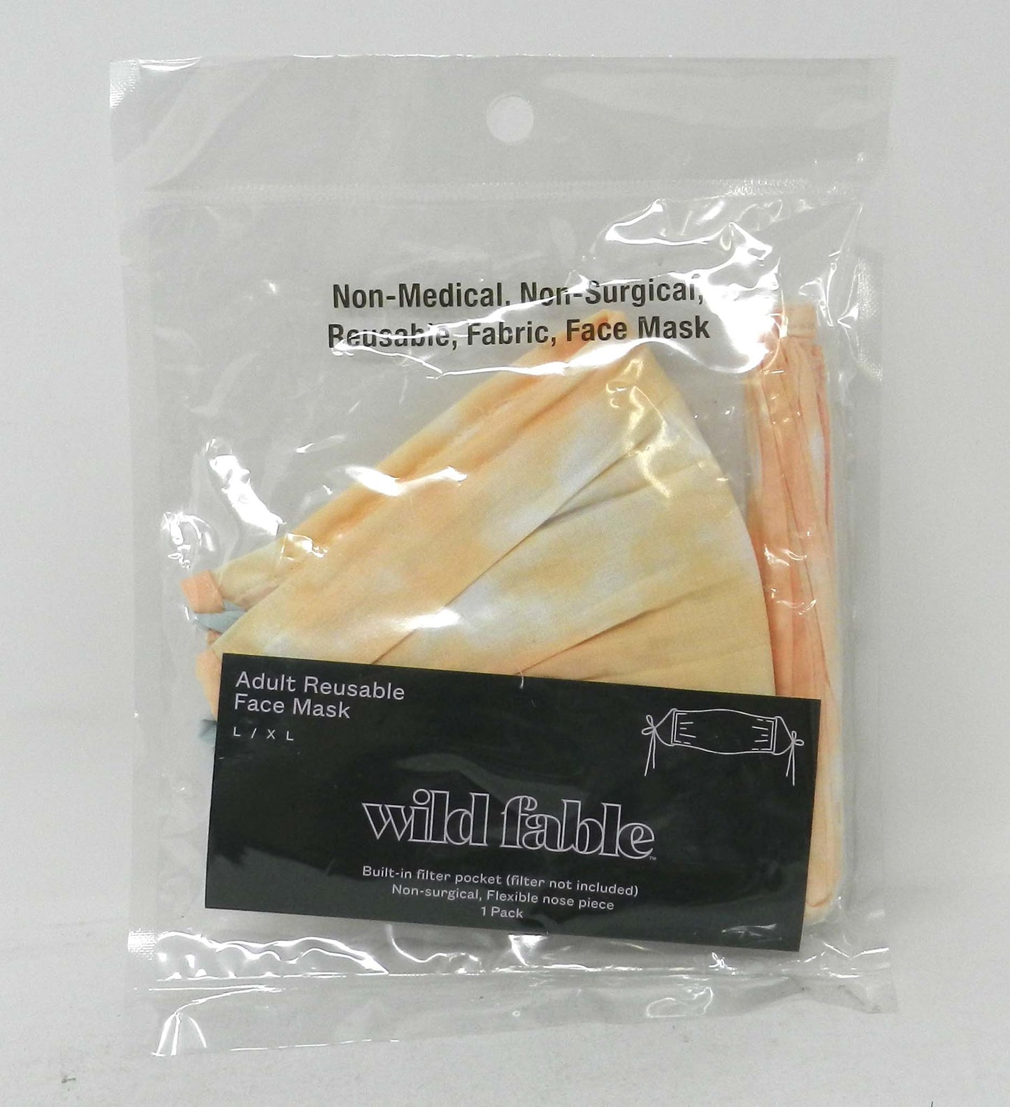 Wild Fable Adult Reusable Fabric Face Mask (Peach Tie-Dye Print)
