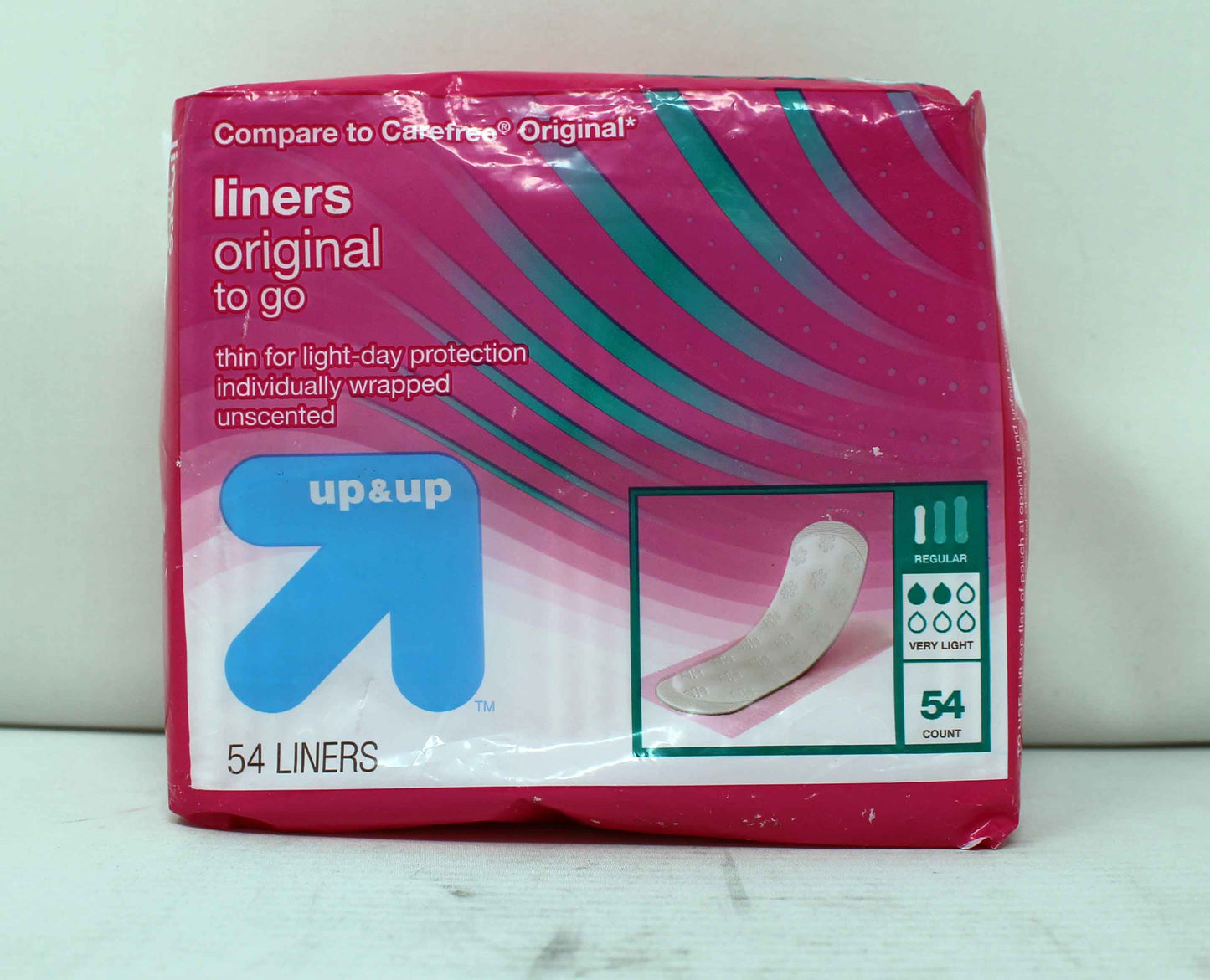 Up & Up Panty Liners Original To Go Very Light Regular Unscented 54 Count