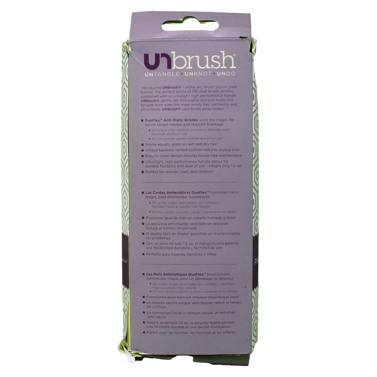 FHI Heat UNbrush Vented Detangling Brush Lavender Dark Purple