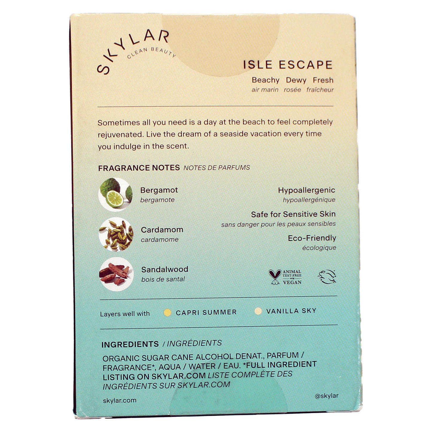 Skylar Clean Beauty Isle Escape Eau De Parfum 1.7 Fl Ounce