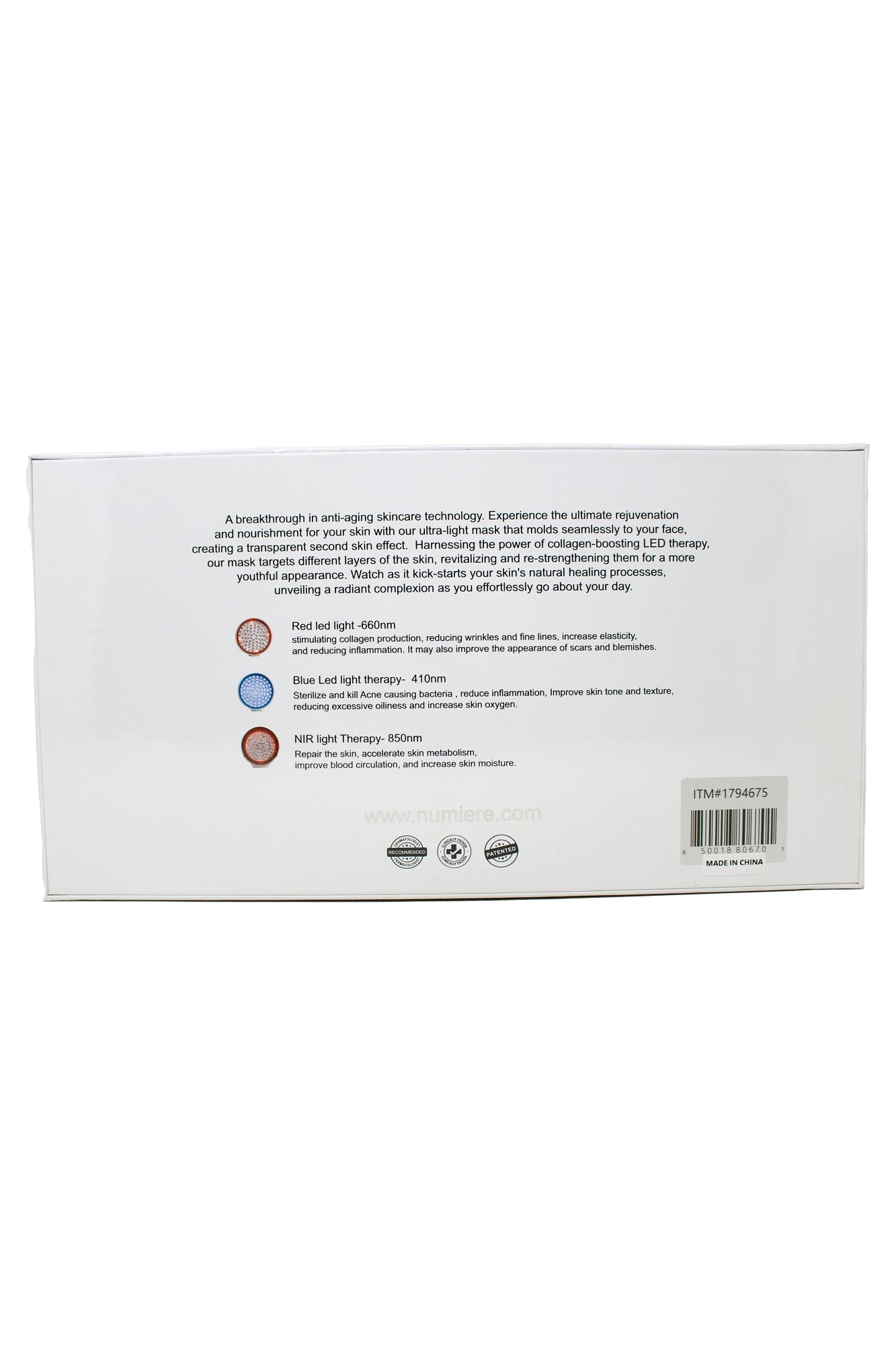 Numiere Time Keeper Face Mask