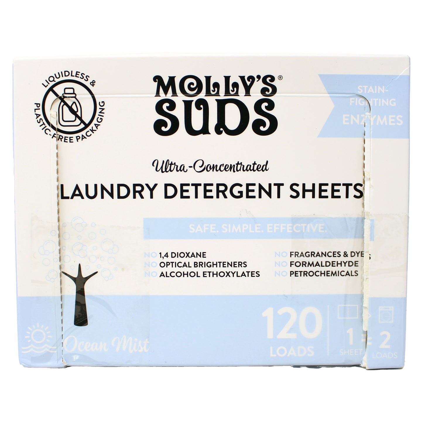 Molly’s Suds Laundry Detergent Sheets, 120 Loads (Ocean Mist)